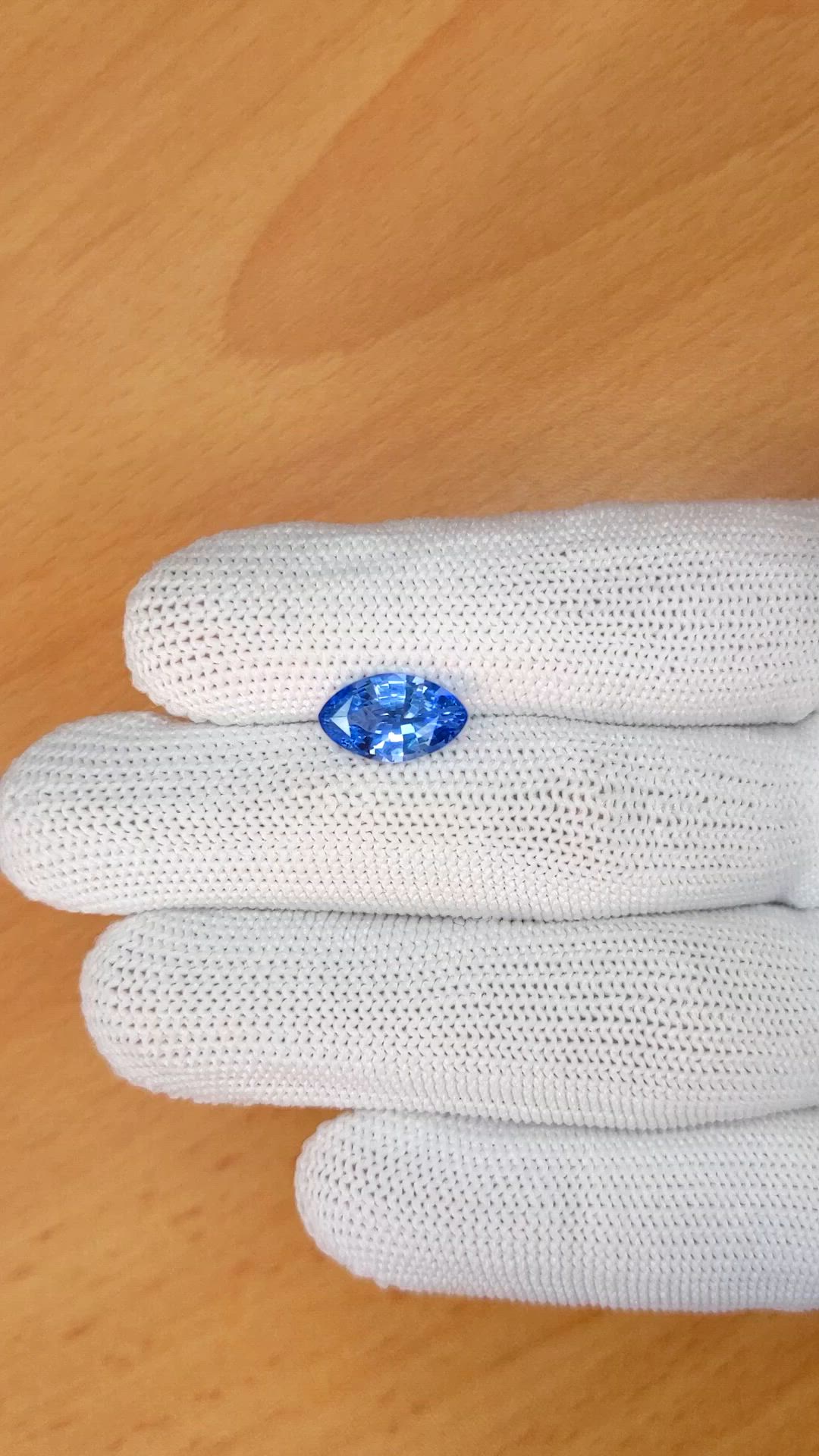 3.08 Ct. Blue Sapphire from Ceylon (Sri Lanka) Size Video