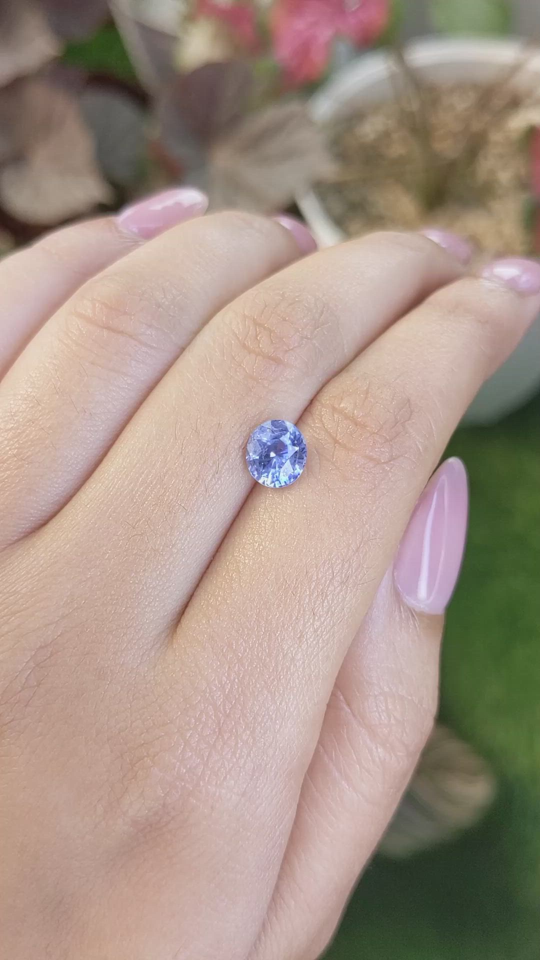 2.04 Ct. Blue Sapphire from Ceylon (Sri Lanka) Size Video