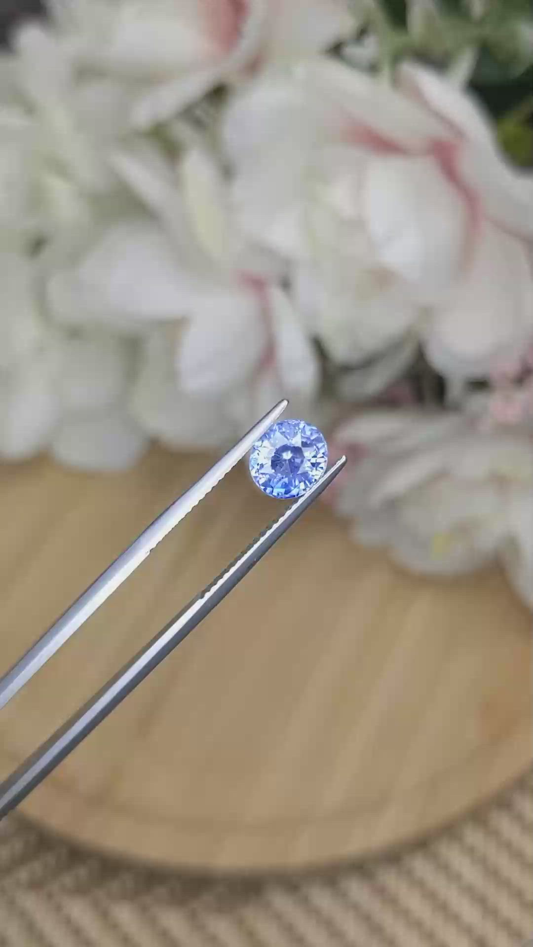 2.04 Ct. Blue Sapphire from Ceylon (Sri Lanka) Size Video