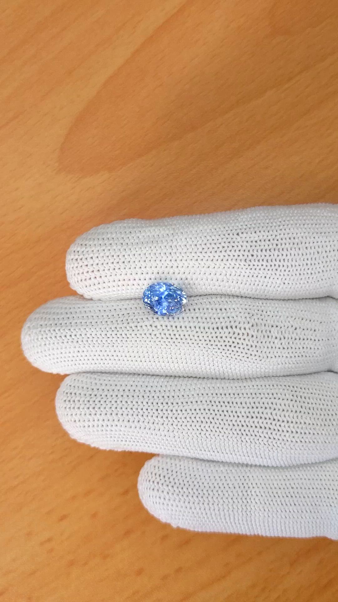 3.15 Ct. Blue Sapphire from Ceylon (Sri Lanka) Size Video