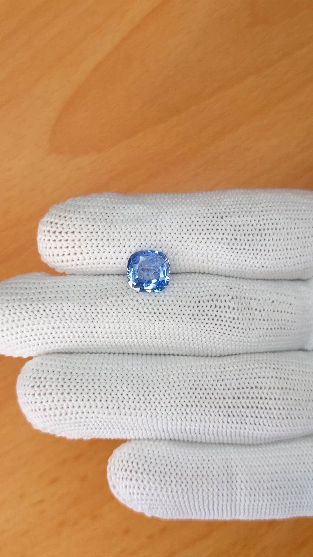 2.49 Ct. Blue Sapphire from Ceylon (Sri Lanka) Size Video