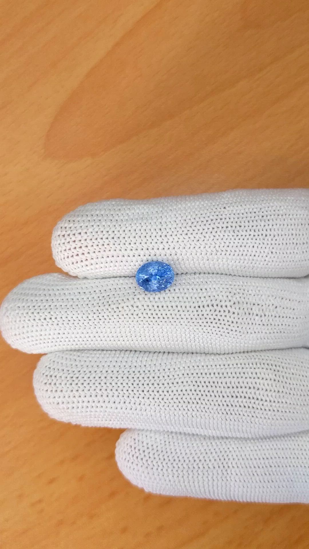 2.02 Ct. Blue Sapphire from Ceylon (Sri Lanka) Size Video