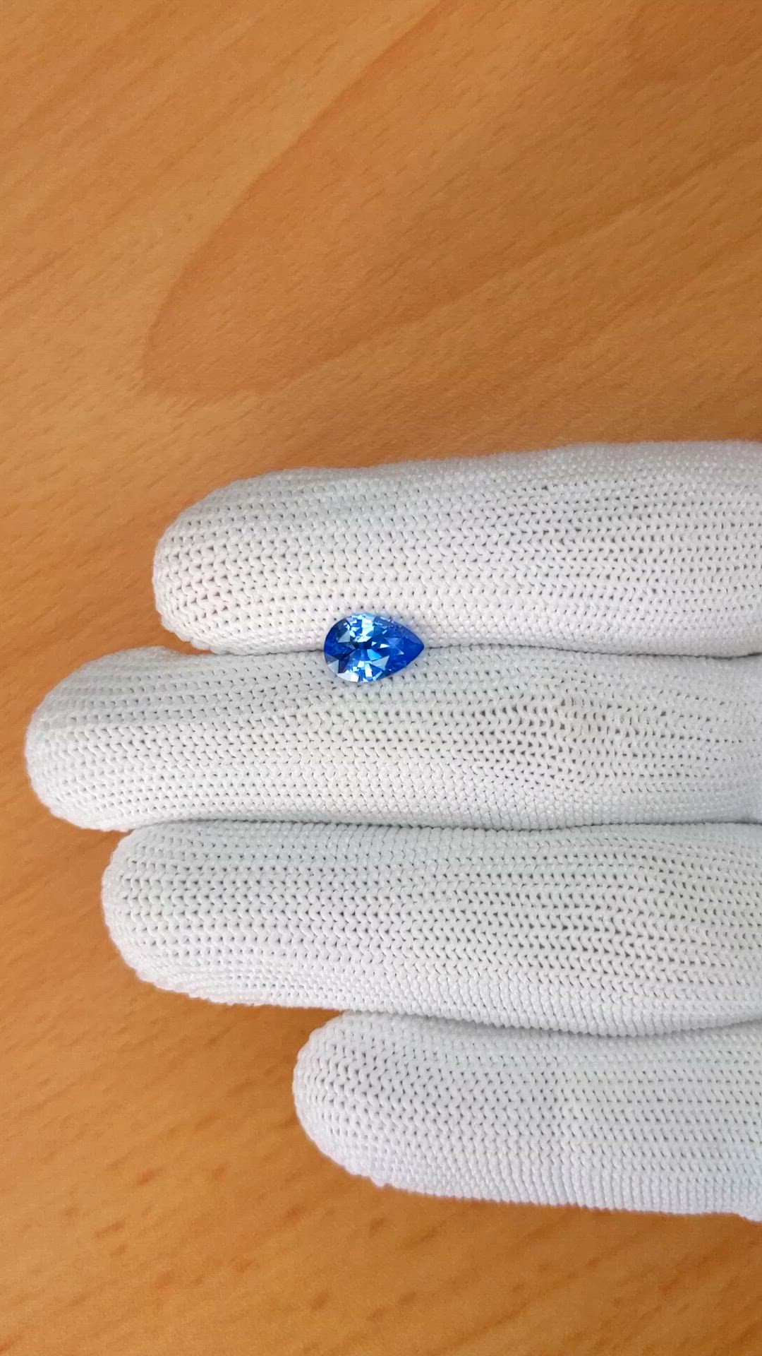 1.40 Ct. Blue Sapphire from Ceylon (Sri Lanka) Size Video