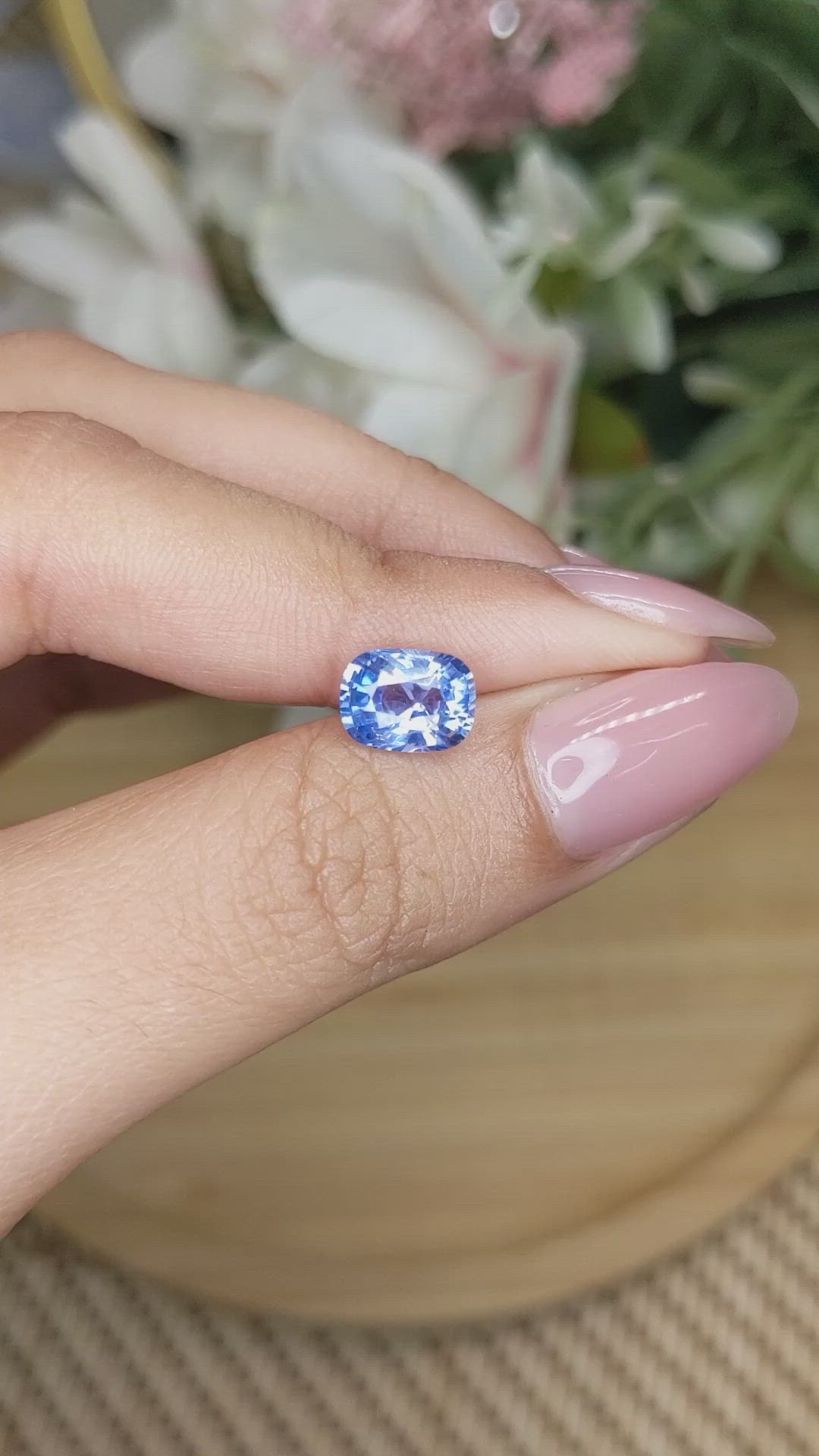2.04 Ct. Blue Sapphire from Ceylon (Sri Lanka) Size Video
