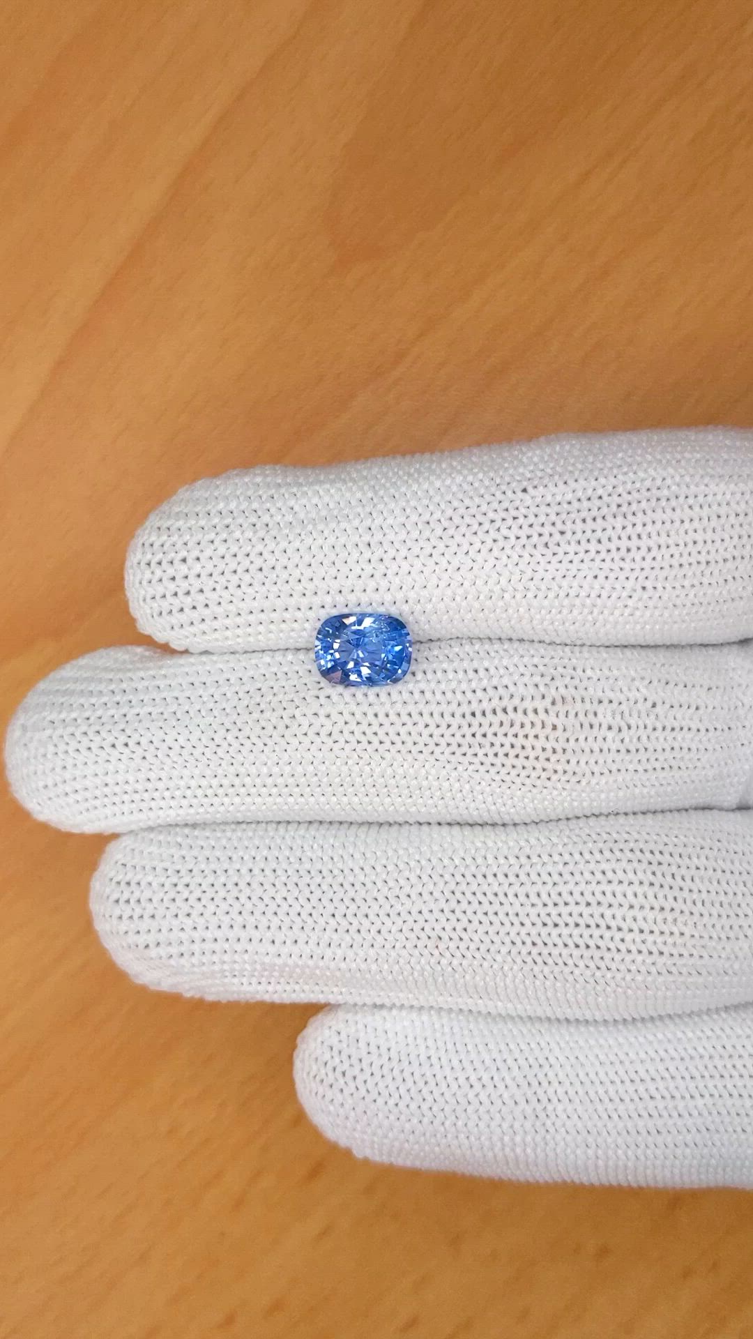 2.04 Ct. Blue Sapphire from Ceylon (Sri Lanka) Size Video