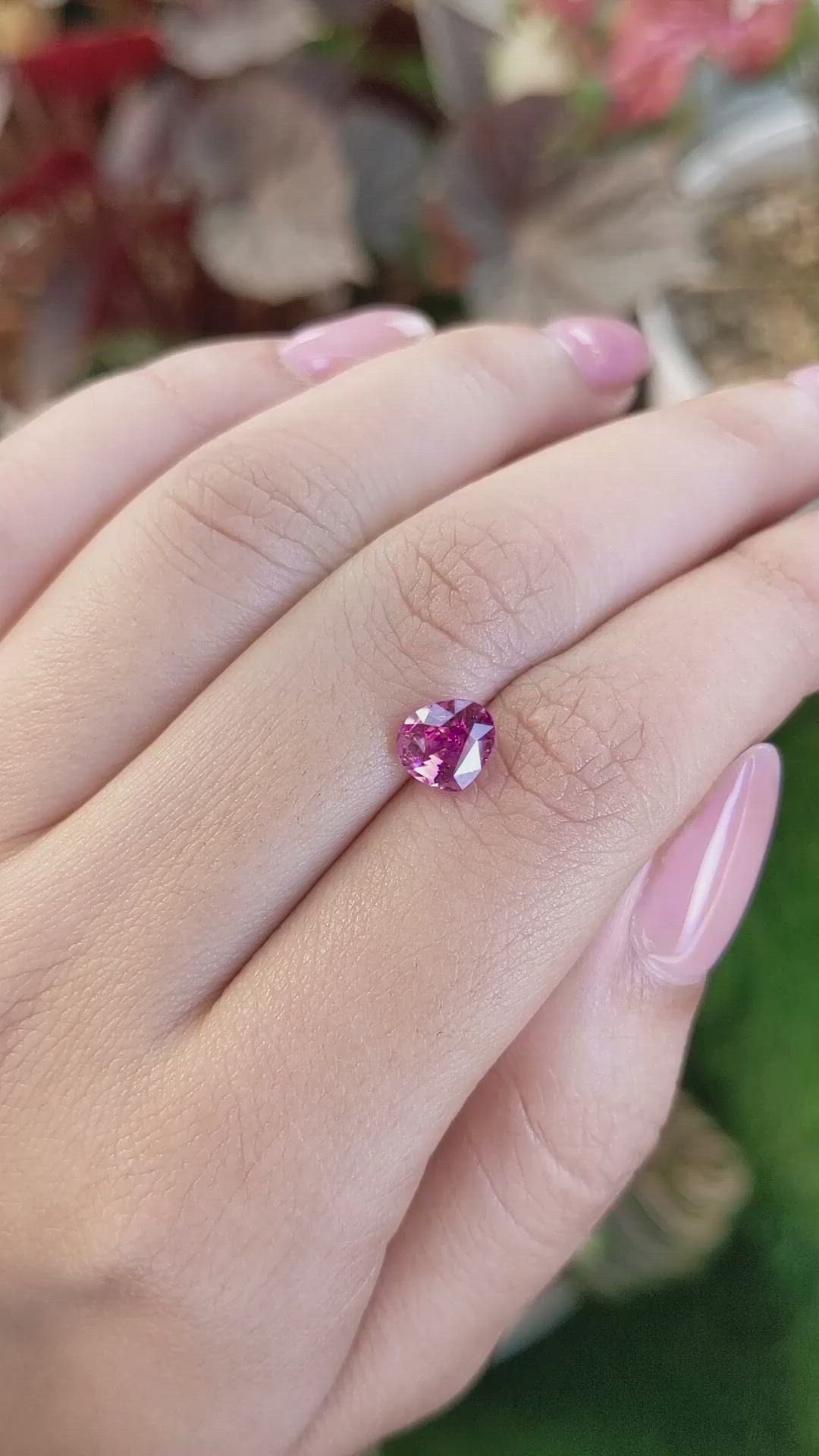 1.66 Ct. Purplish Pink Sapphire from Ceylon (Sri Lanka) Size Video