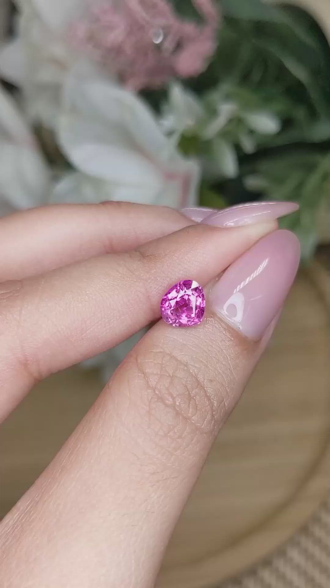 1.66 Ct. Purplish Pink Sapphire from Ceylon (Sri Lanka) Size Video