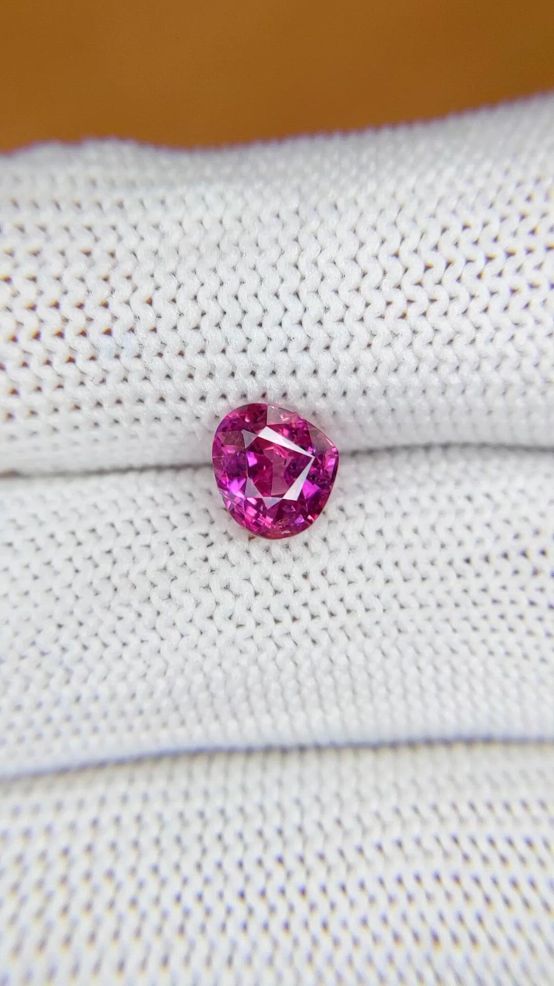 1.66 Ct. Purplish Pink Sapphire from Ceylon (Sri Lanka) Size Video