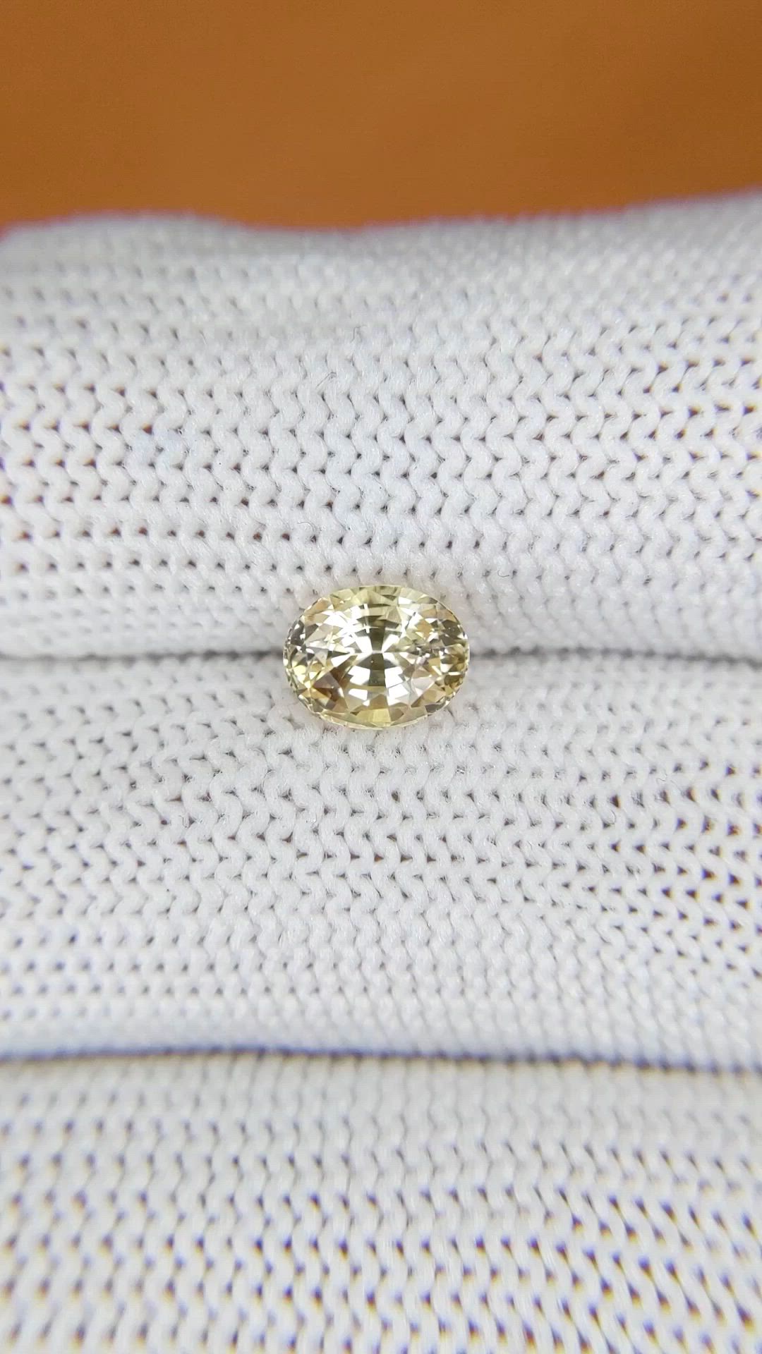 1.55 Ct. Yellow Sapphire from Ceylon (Sri Lanka) Size Video