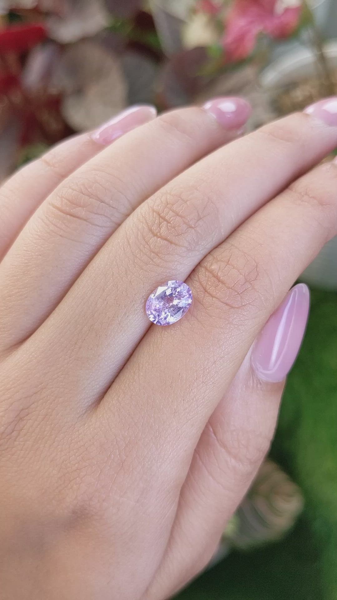 2.05 Ct. Pinkish Purple Sapphire from Ceylon (Sri Lanka) Size Video