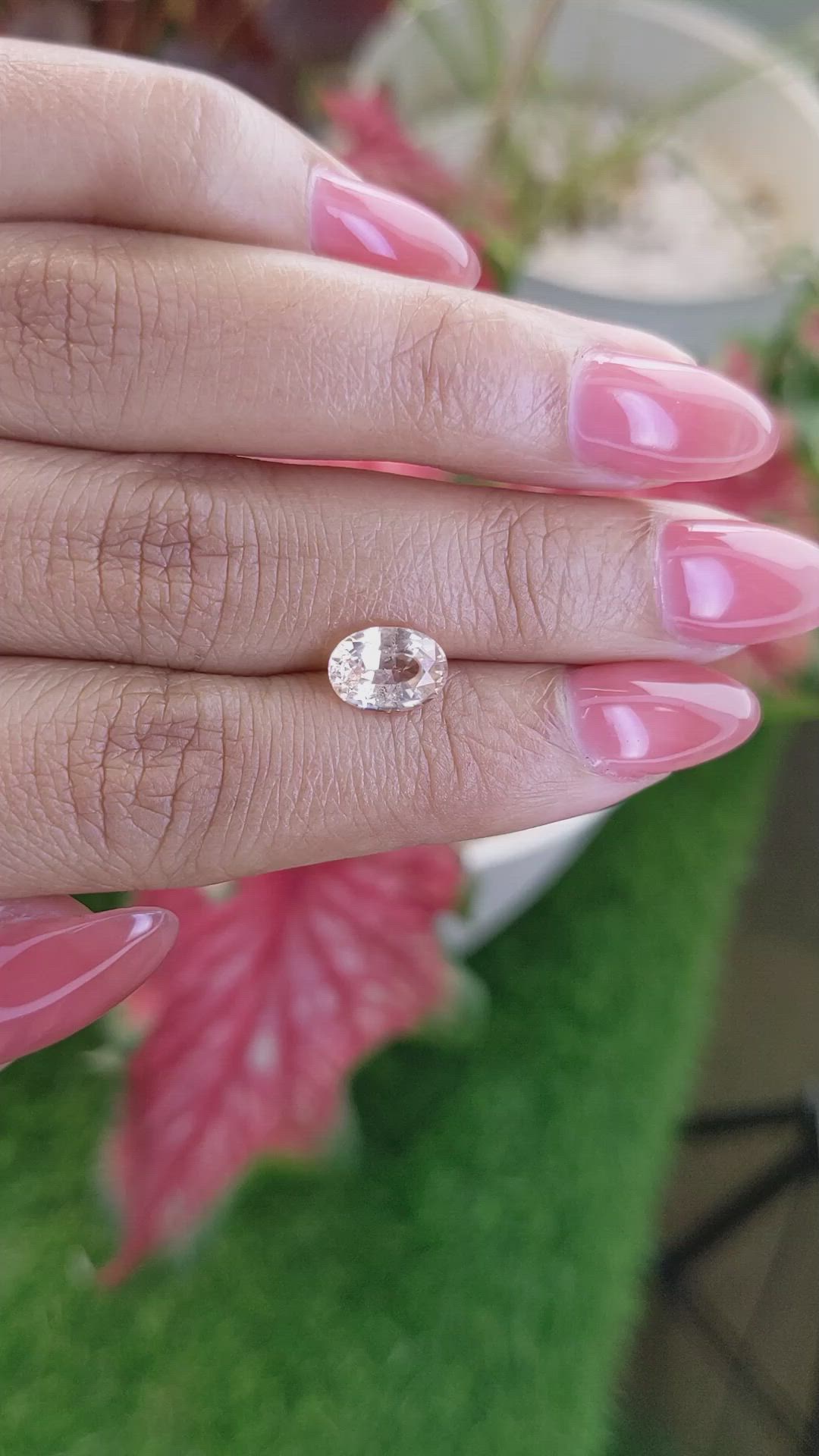 2.08 Ct. Peach Sapphire from Ceylon (Sri Lanka) Size Video