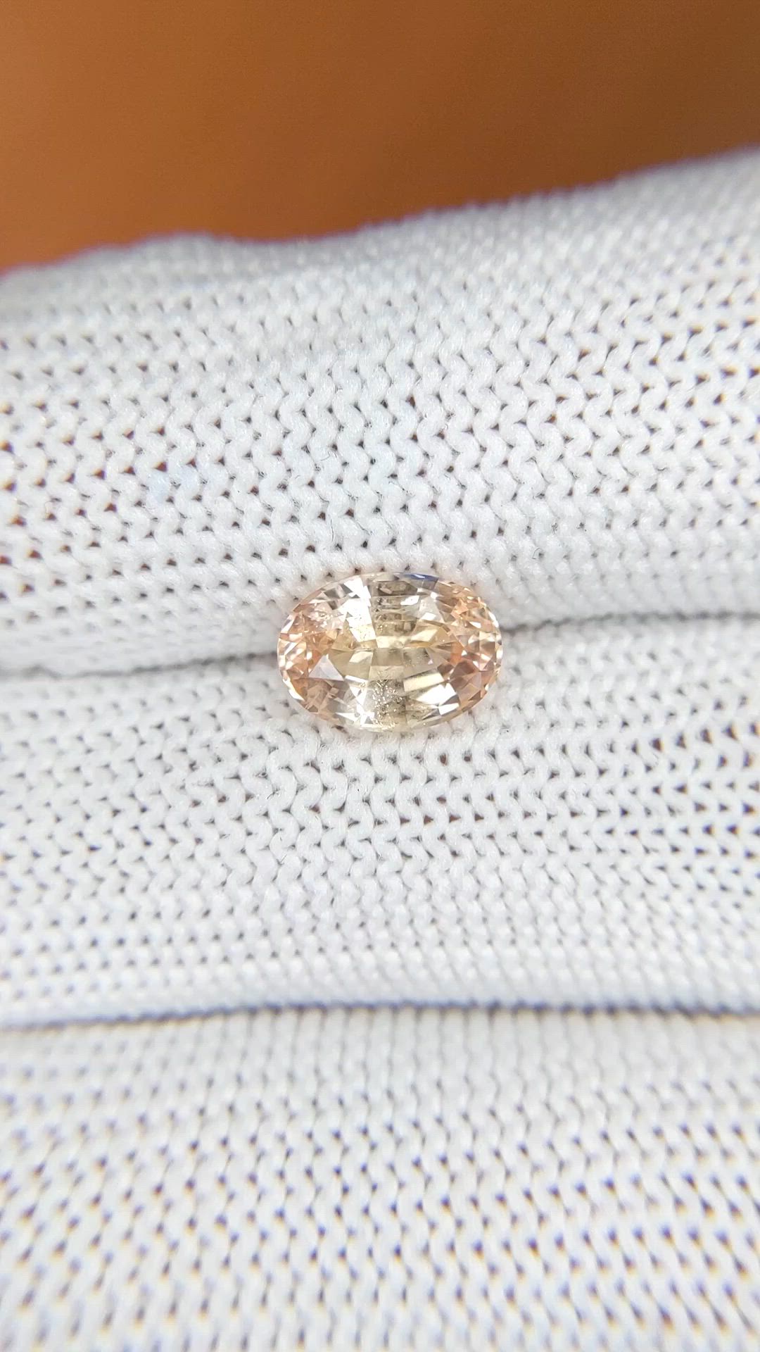 2.08 Ct. Peach Sapphire from Ceylon (Sri Lanka) Size Video