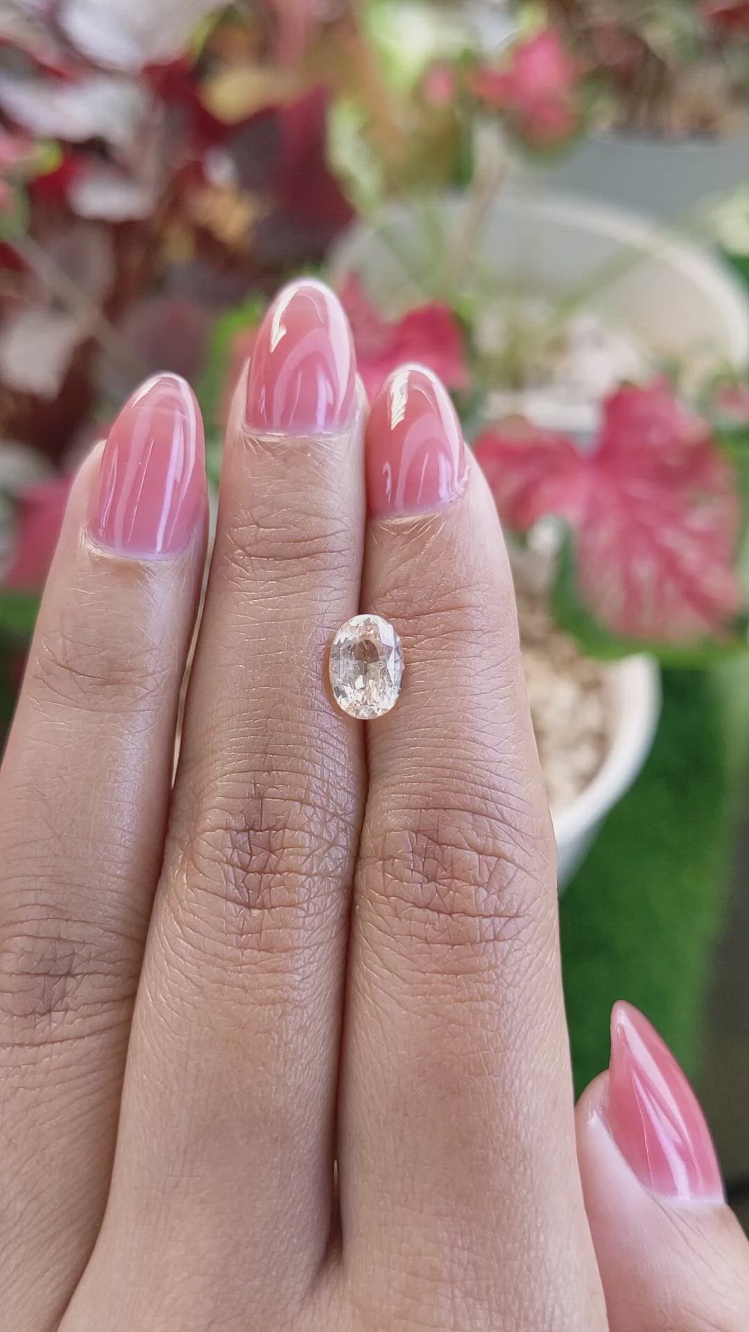2.08 Ct. Peach Sapphire from Ceylon (Sri Lanka) Size Video