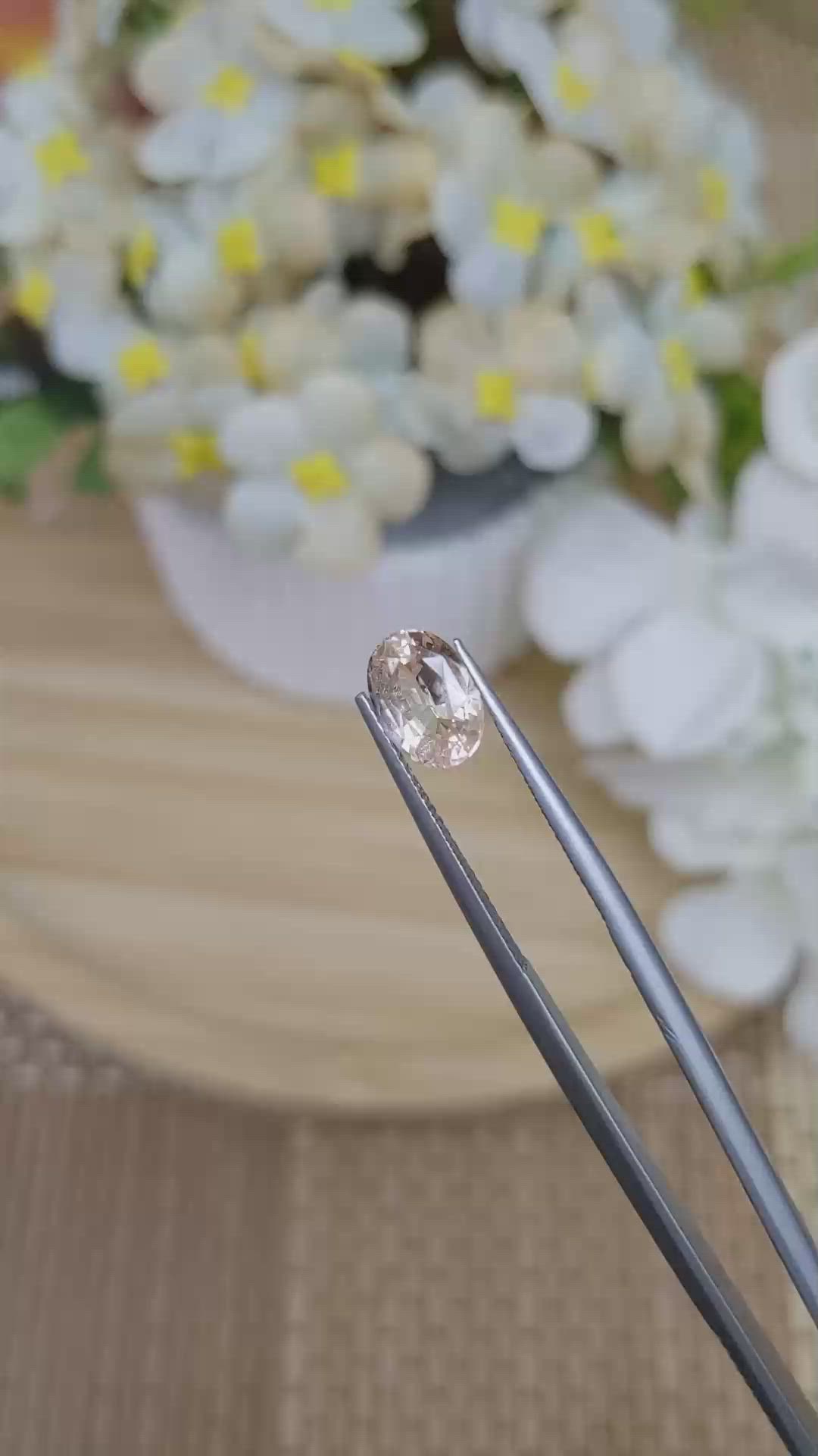 2.08 Ct. Peach Sapphire from Ceylon (Sri Lanka) Size Video