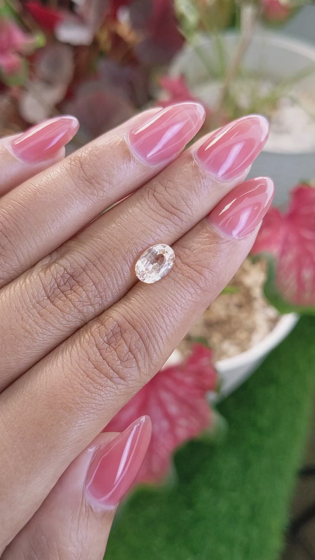 2.08 Ct. Peach Sapphire from Ceylon (Sri Lanka) Size Video