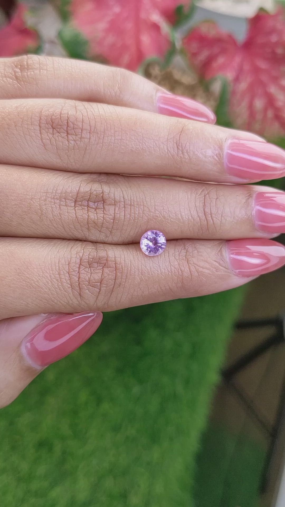 1.01 Ct. Purplish Pink Sapphire from Ceylon (Sri Lanka) Size Video
