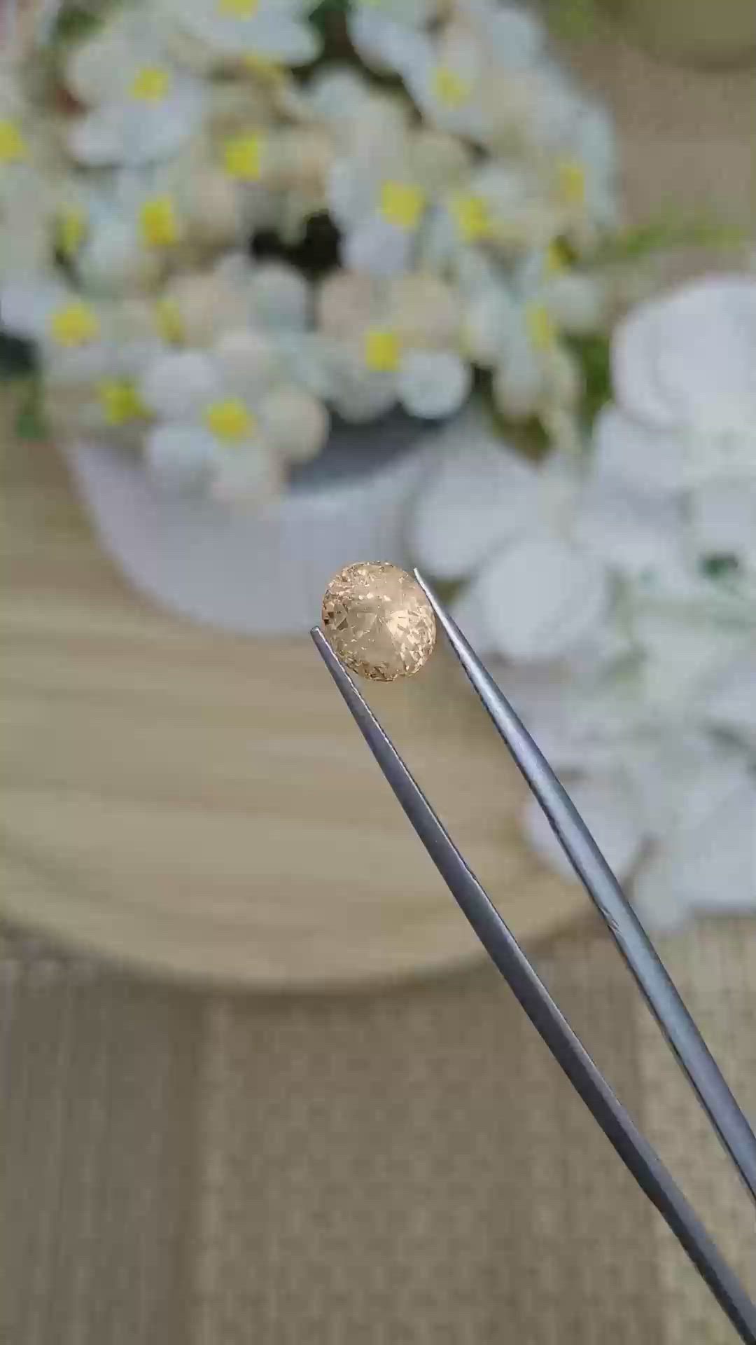 3.34 Ct. Peach Sapphire from Ceylon (Sri Lanka) Size Video