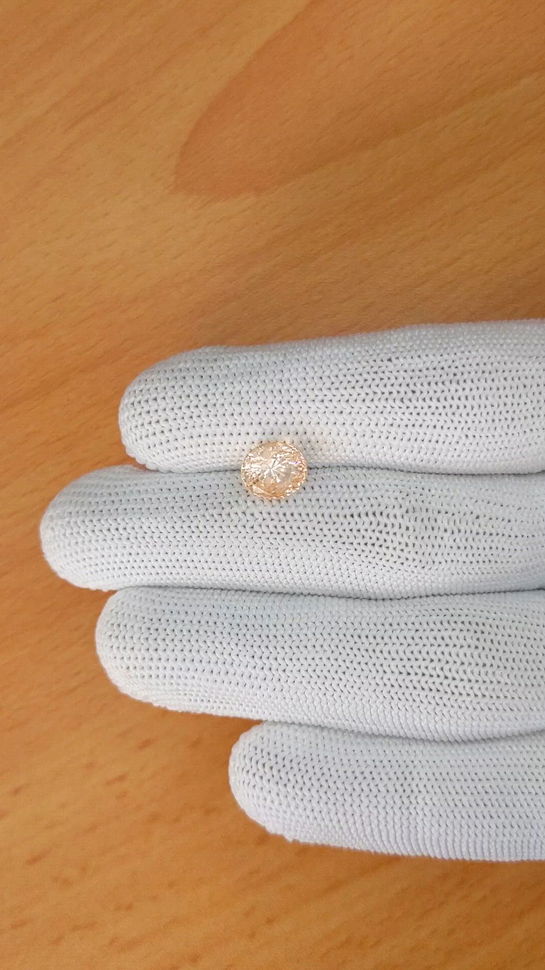 3.34 Ct. Peach Sapphire from Ceylon (Sri Lanka) Size Video