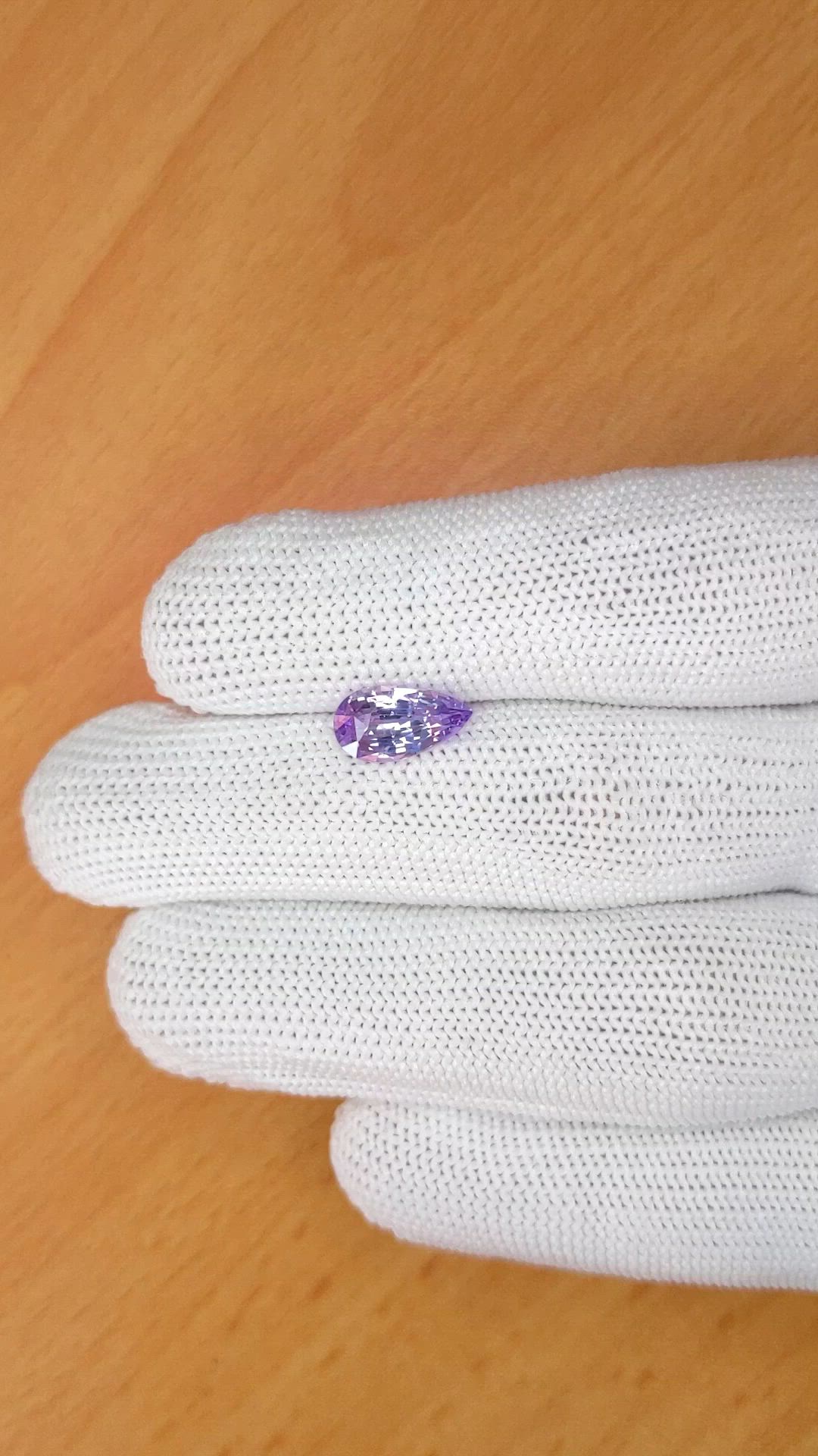 2.25 Ct. Pinkish Purple Sapphire from Ceylon (Sri Lanka) Size Video