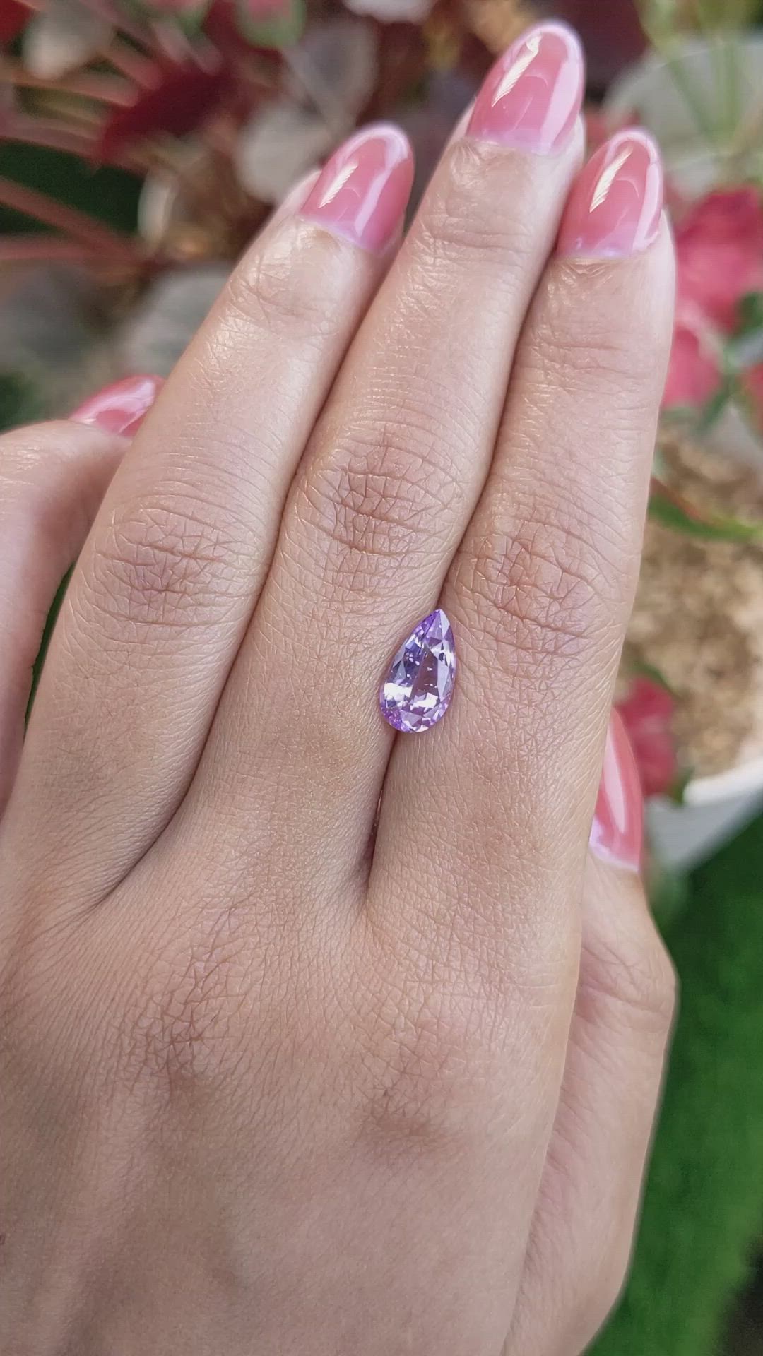 2.25 Ct. Pinkish Purple Sapphire from Ceylon (Sri Lanka) Size Video
