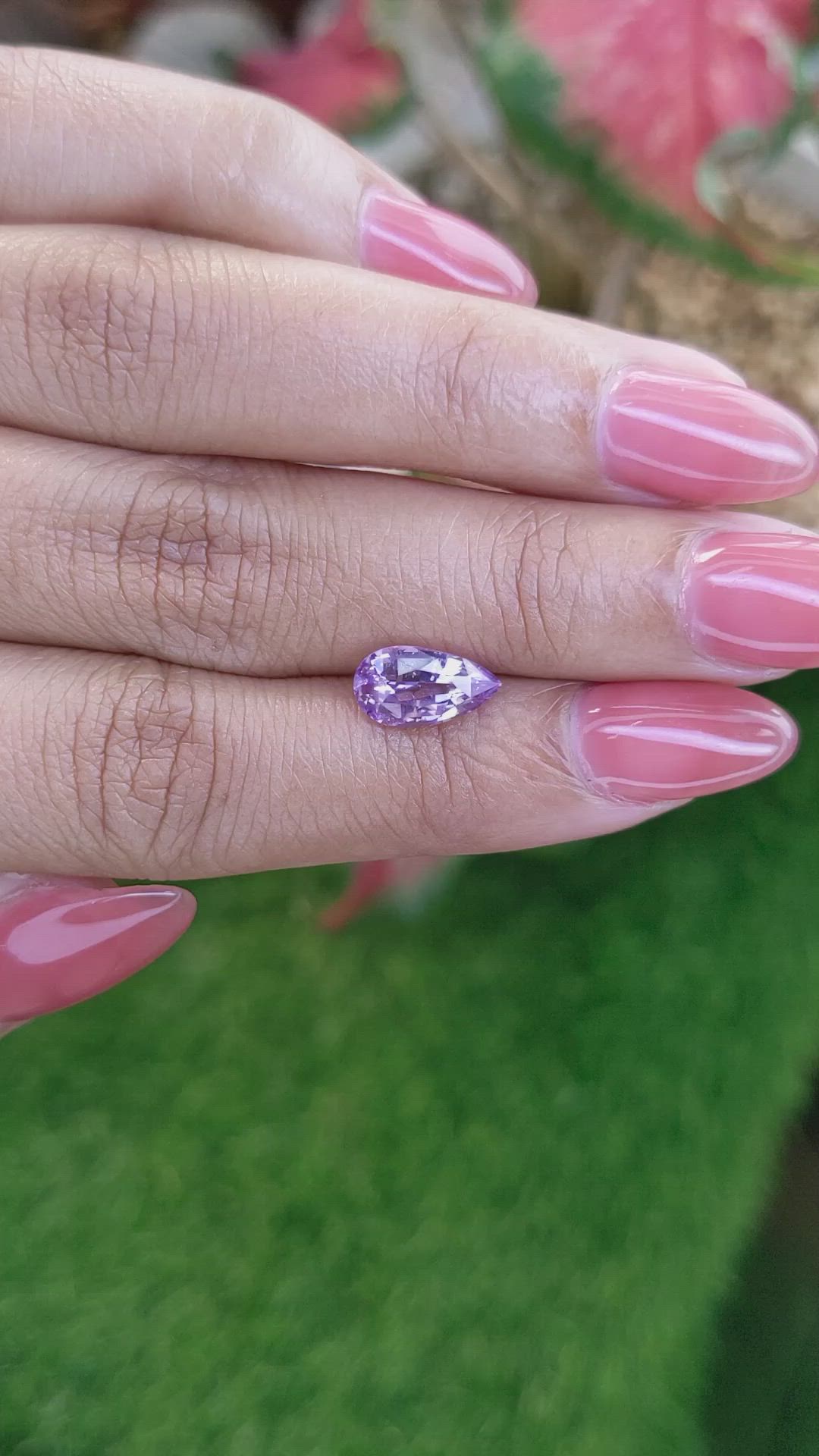 2.25 Ct. Pinkish Purple Sapphire from Ceylon (Sri Lanka) Size Video