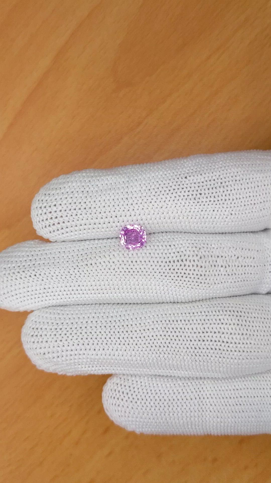 1.05 Ct. Pinkish Purple Sapphire from Ceylon (Sri Lanka) Size Video