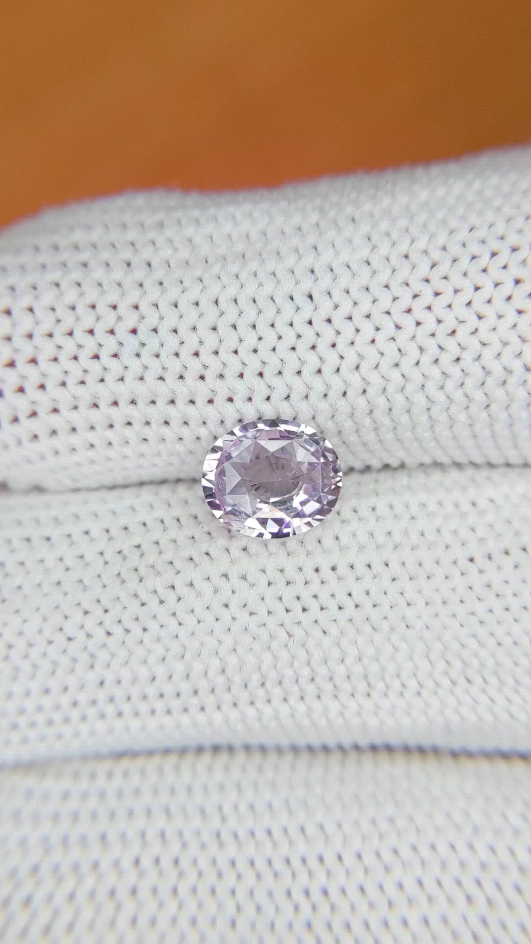 1.54 Ct. Pinkish Purple Sapphire from Ceylon (Sri Lanka) Size Video