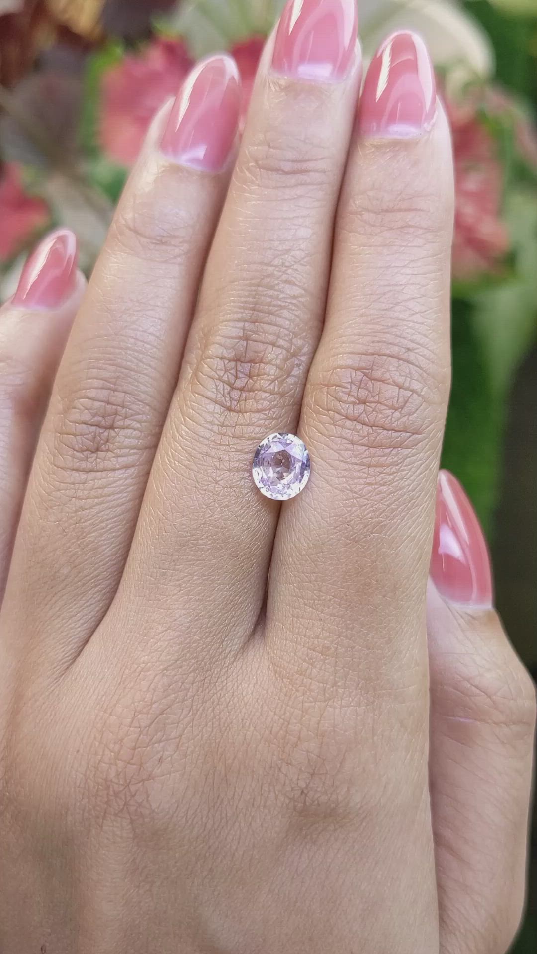 1.54 Ct. Pinkish Purple Sapphire from Ceylon (Sri Lanka) Size Video