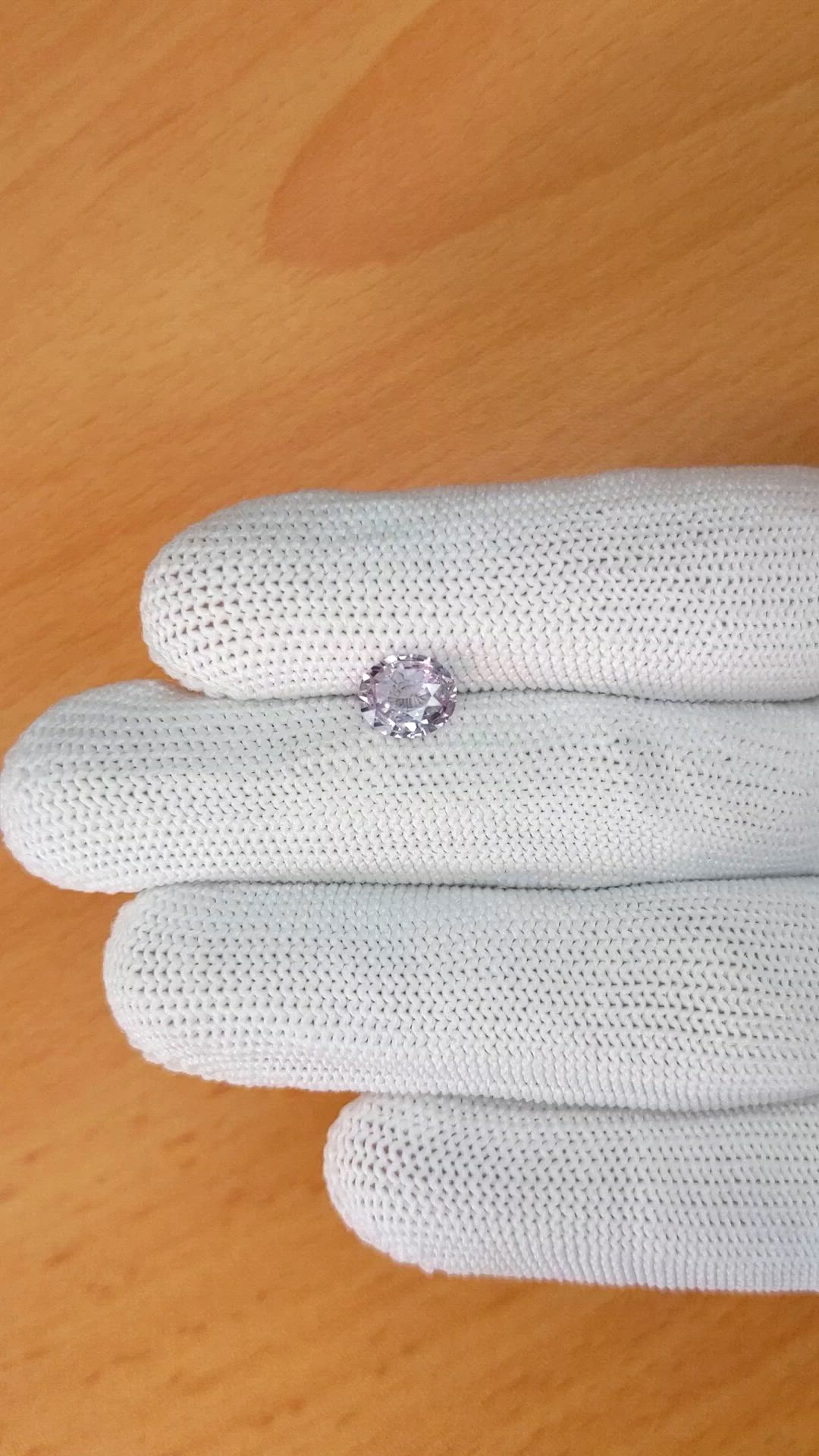 1.54 Ct. Pinkish Purple Sapphire from Ceylon (Sri Lanka) Size Video