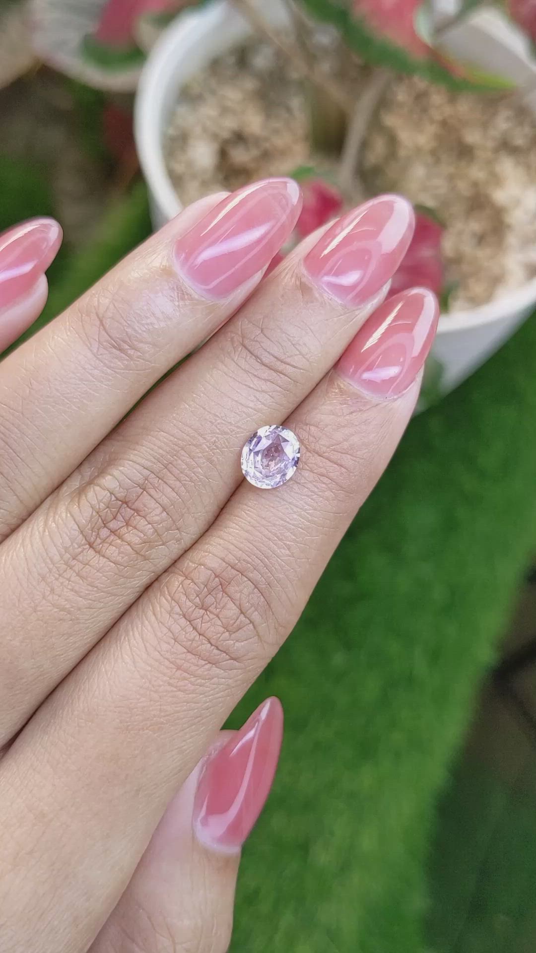 1.54 Ct. Pinkish Purple Sapphire from Ceylon (Sri Lanka) Size Video