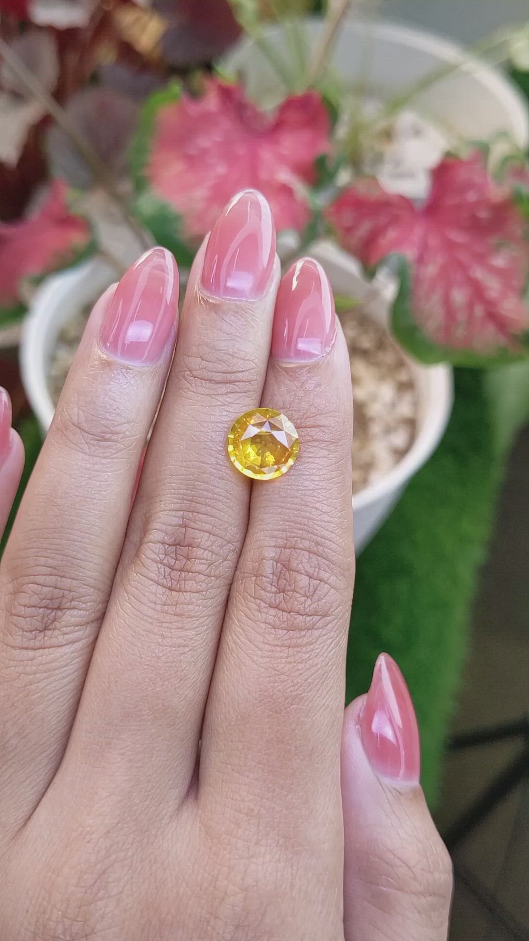 3.67 Ct. Yellowish Orange Sapphire from Ceylon (Sri Lanka) Size Video