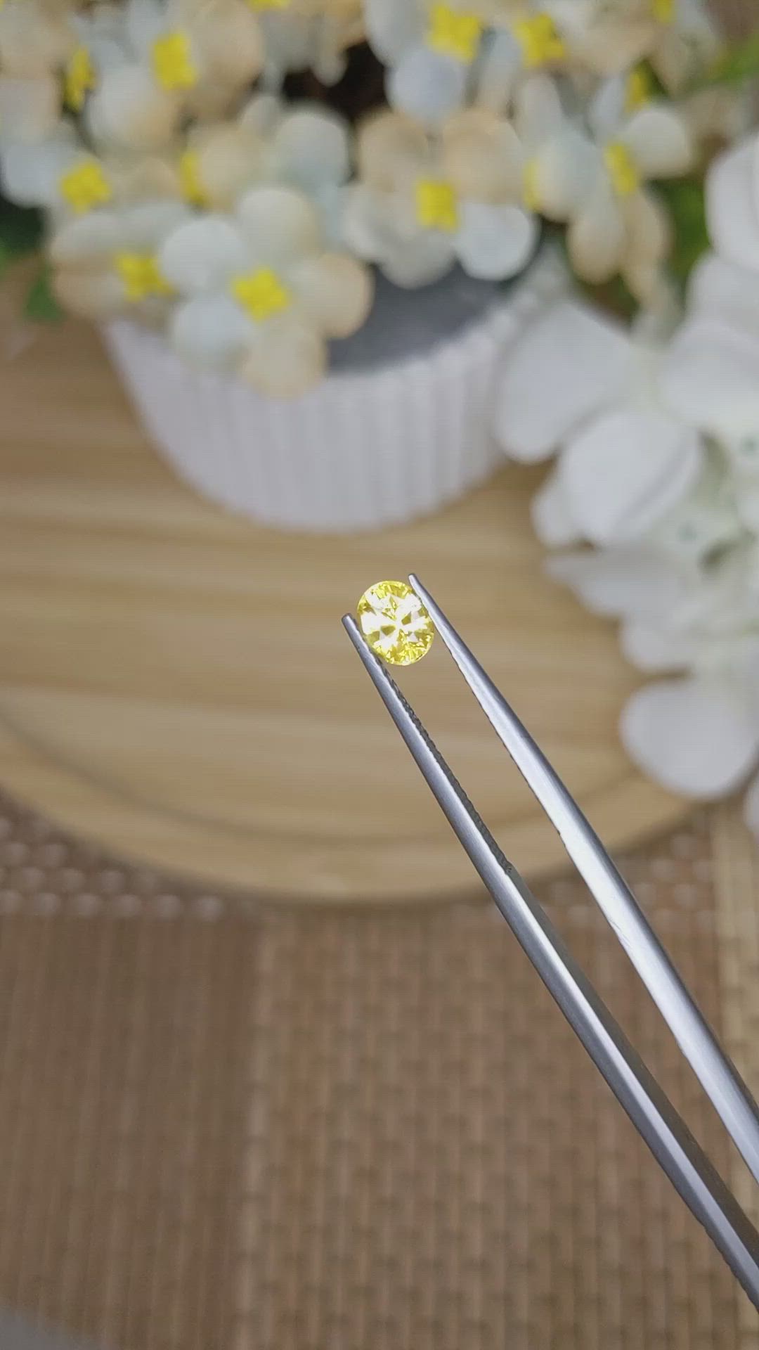 0.67 Ct. Yellow Sapphire from Ceylon (Sri Lanka) Size Video