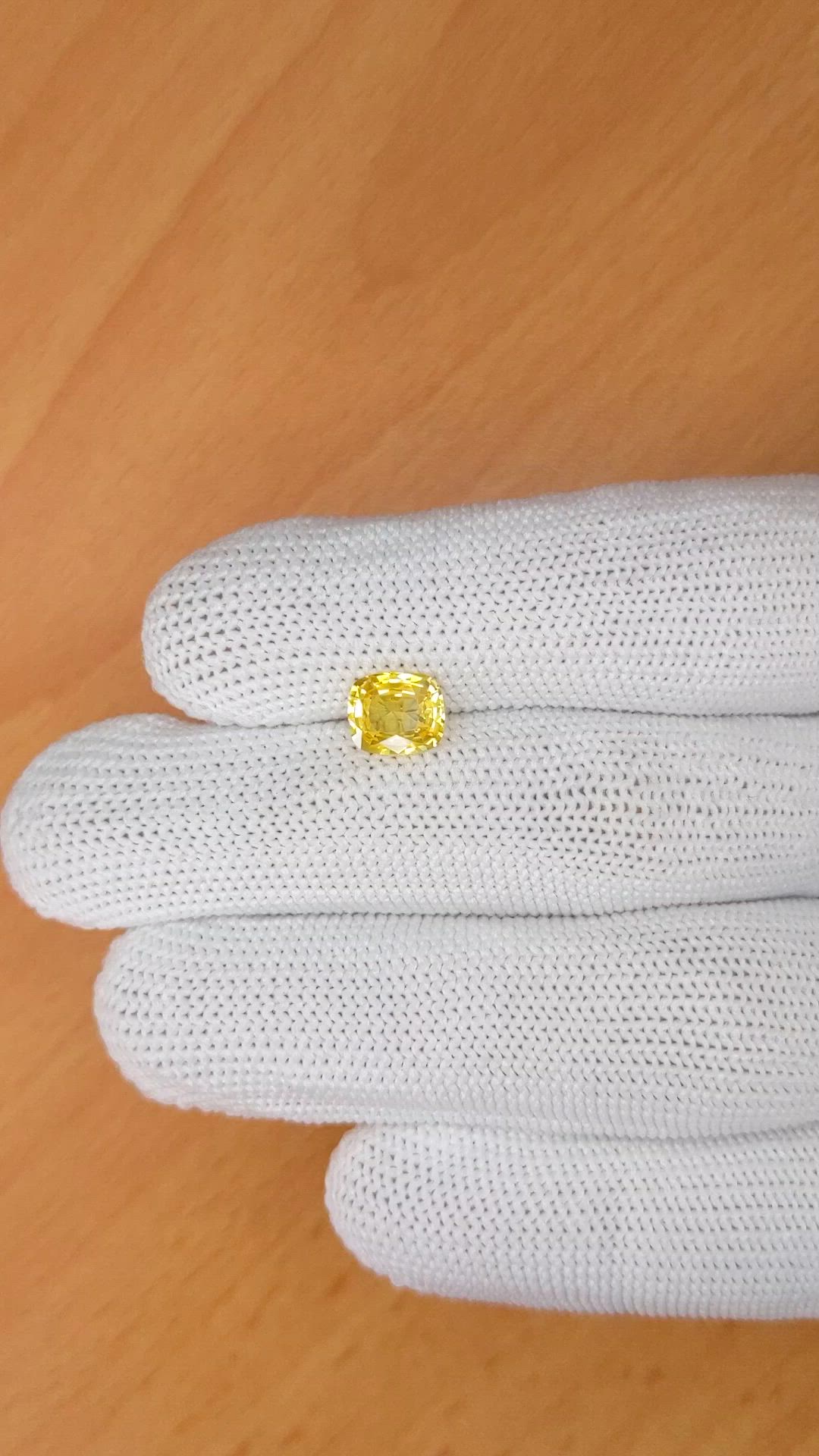1.67 Ct. Yellow Sapphire from Ceylon (Sri Lanka) Size Video
