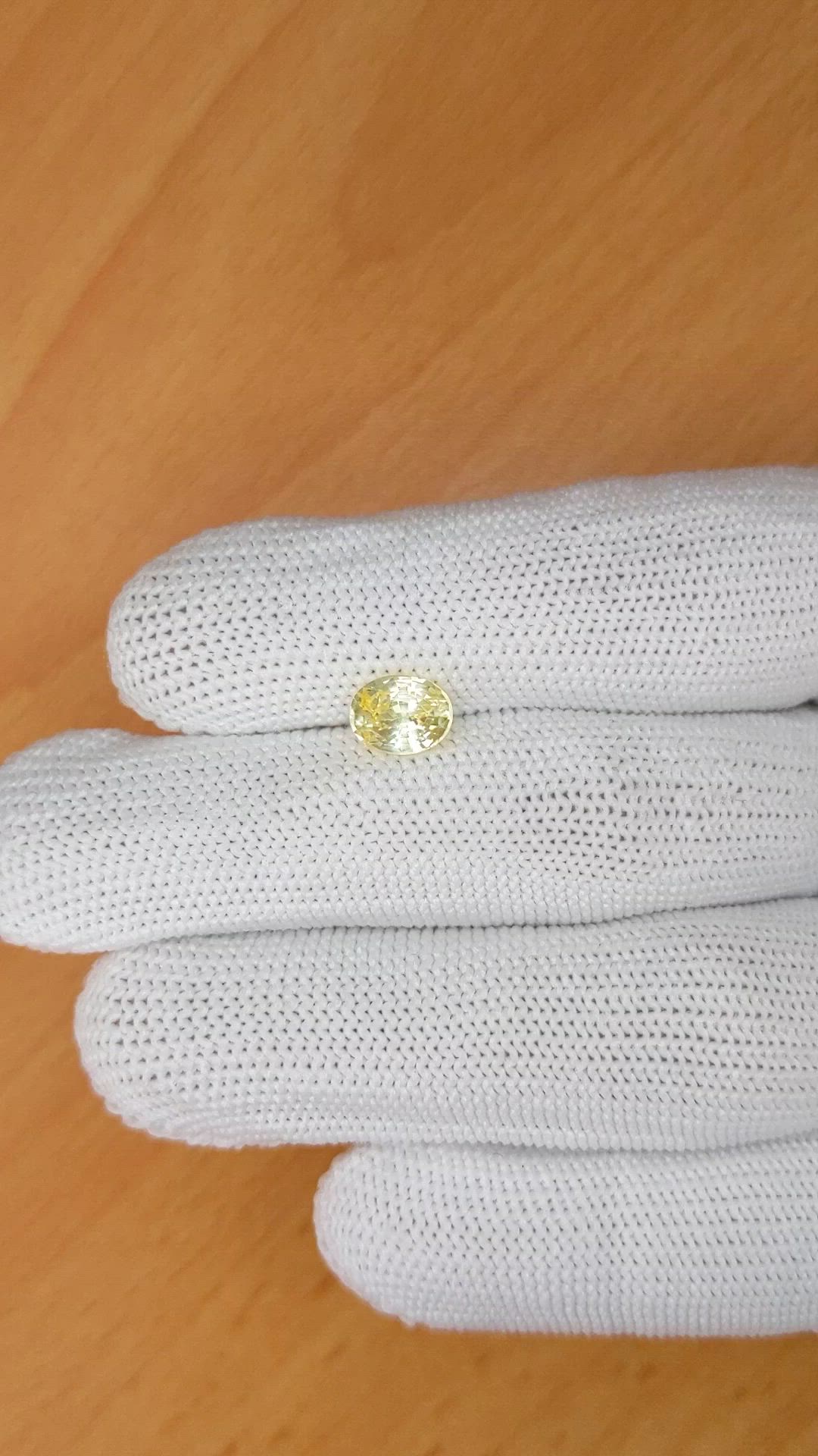 1.63 Ct. Yellow Sapphire from Ceylon (Sri Lanka) Size Video