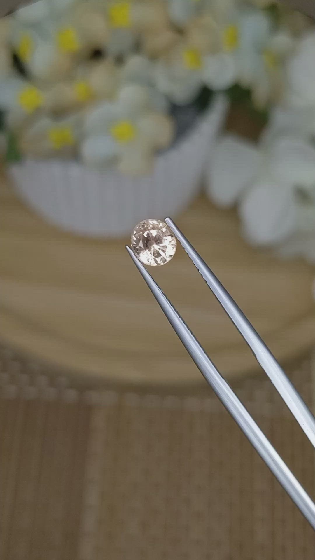 1.06 Ct. Peach Sapphire from Ceylon (Sri Lanka) Size Video