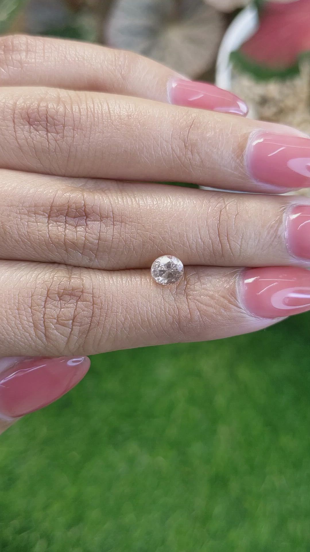 1.06 Ct. Peach Sapphire from Ceylon (Sri Lanka) Size Video
