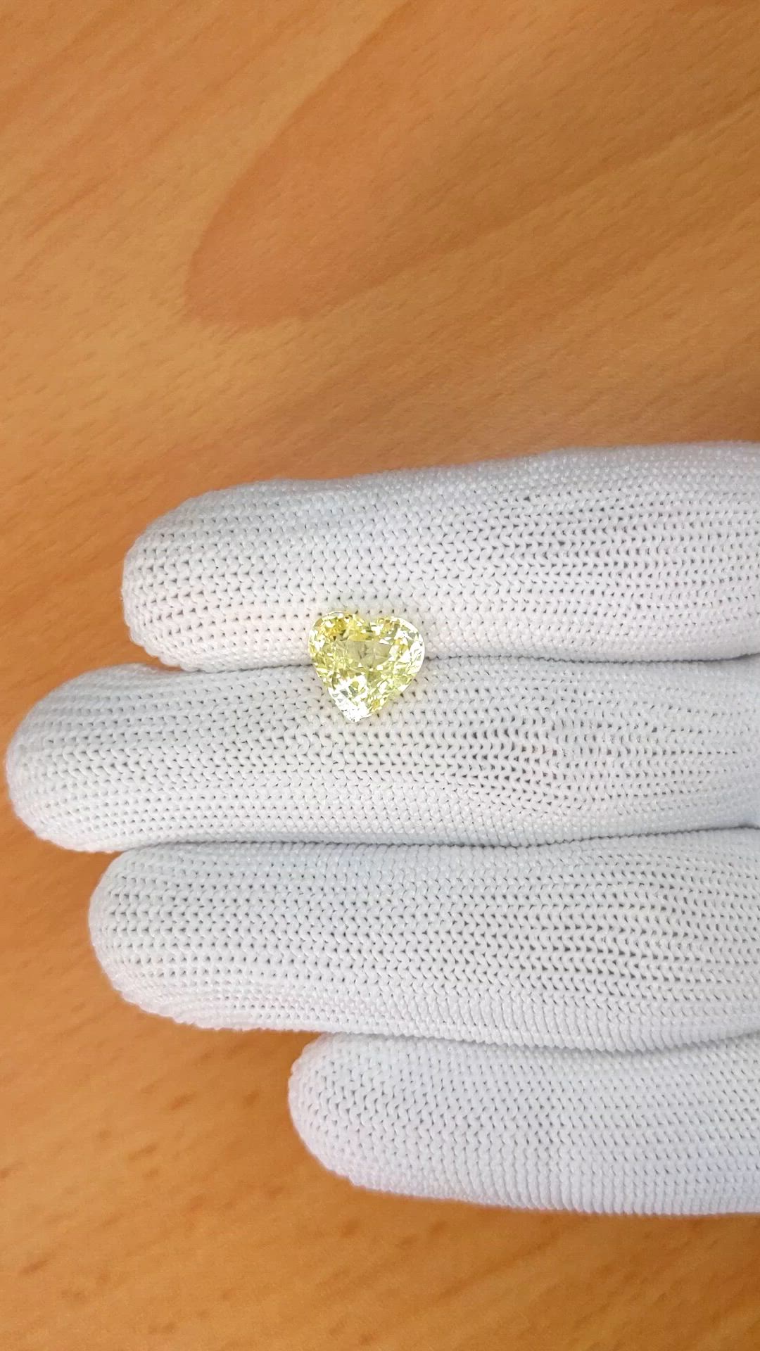 4.06 Ct. Yellow Sapphire from Ceylon (Sri Lanka) Size Video