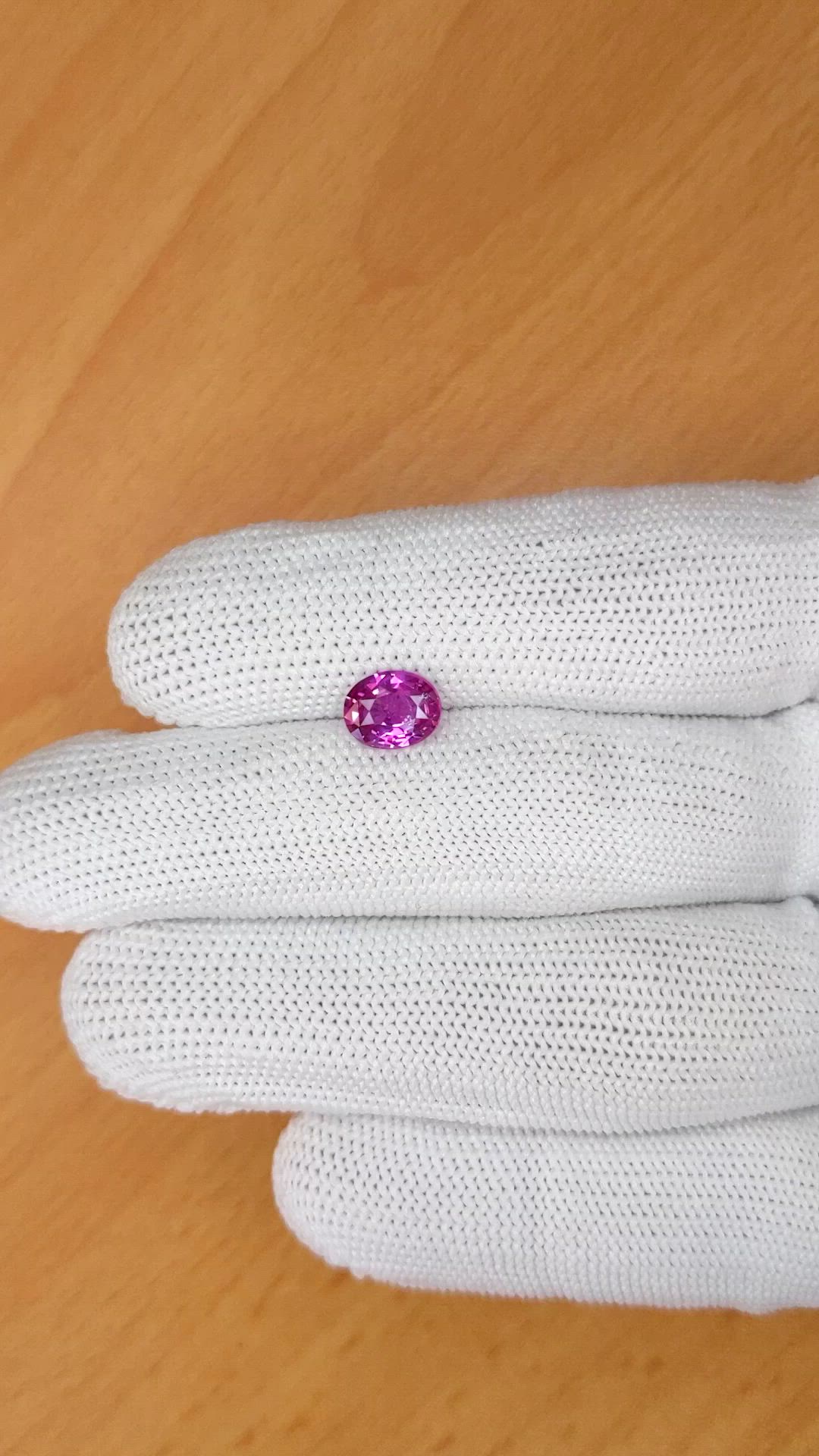 1.51 Ct. Pinkish Purple Sapphire from Ceylon (Sri Lanka) Size Video