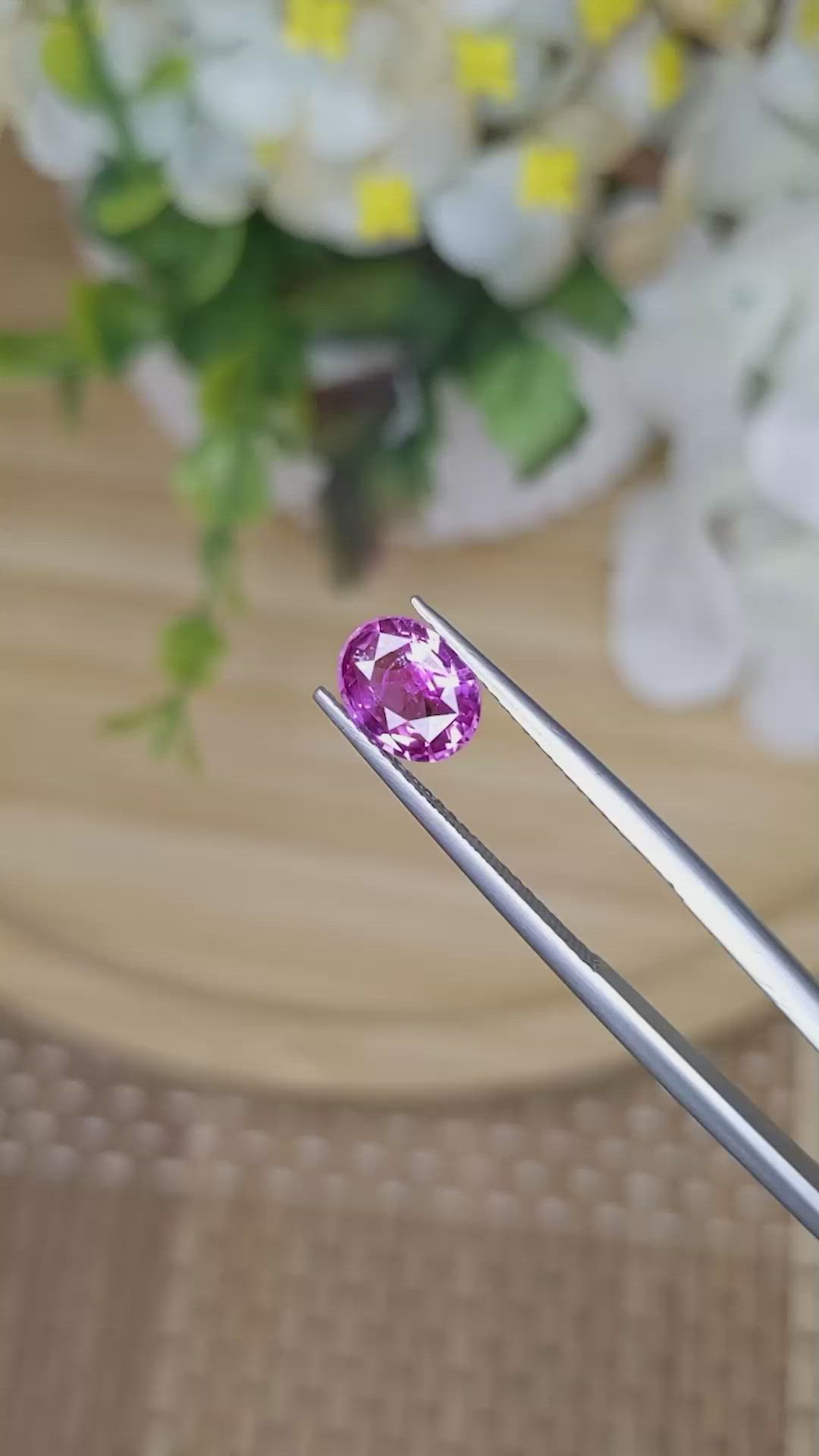 1.51 Ct. Pinkish Purple Sapphire from Ceylon (Sri Lanka) Size Video
