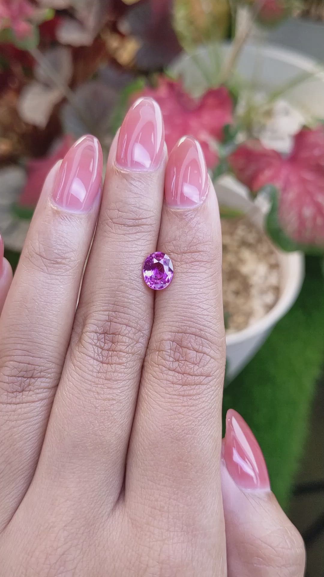 1.51 Ct. Pinkish Purple Sapphire from Ceylon (Sri Lanka) Size Video