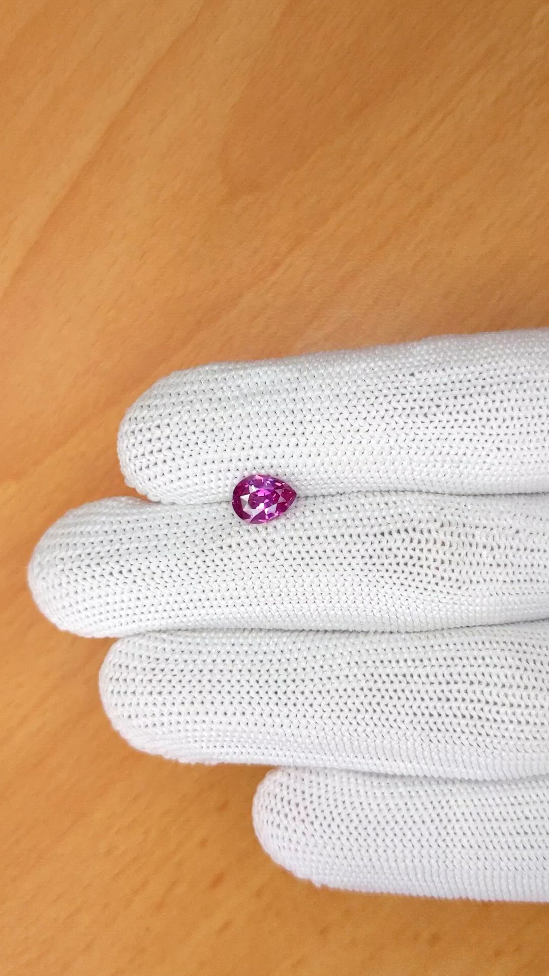 1.13 Ct. Purplish Pink Sapphire from Ceylon (Sri Lanka) Size Video