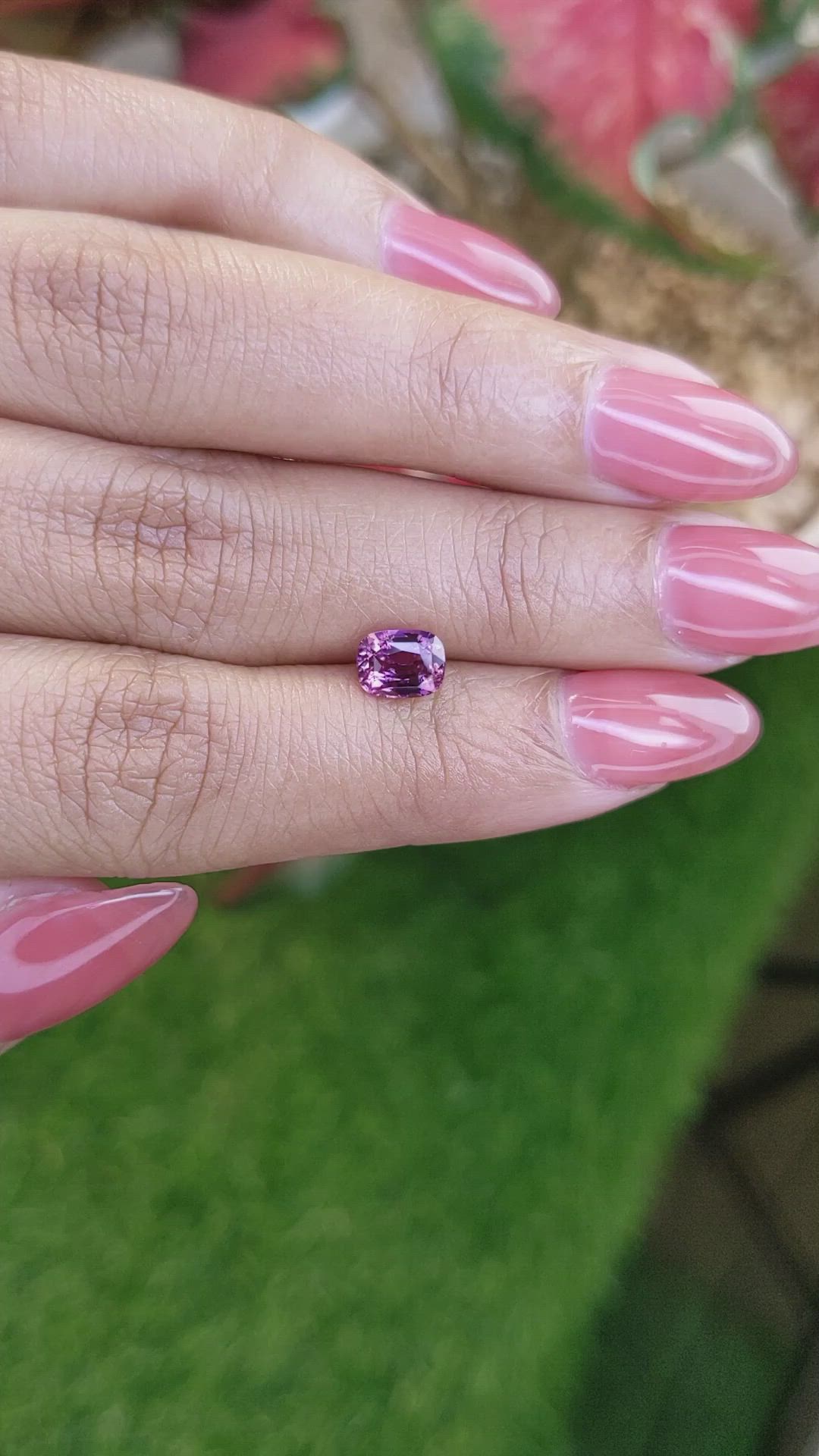1.25 Ct. Purplish Pink Sapphire from Ceylon (Sri Lanka) Size Video