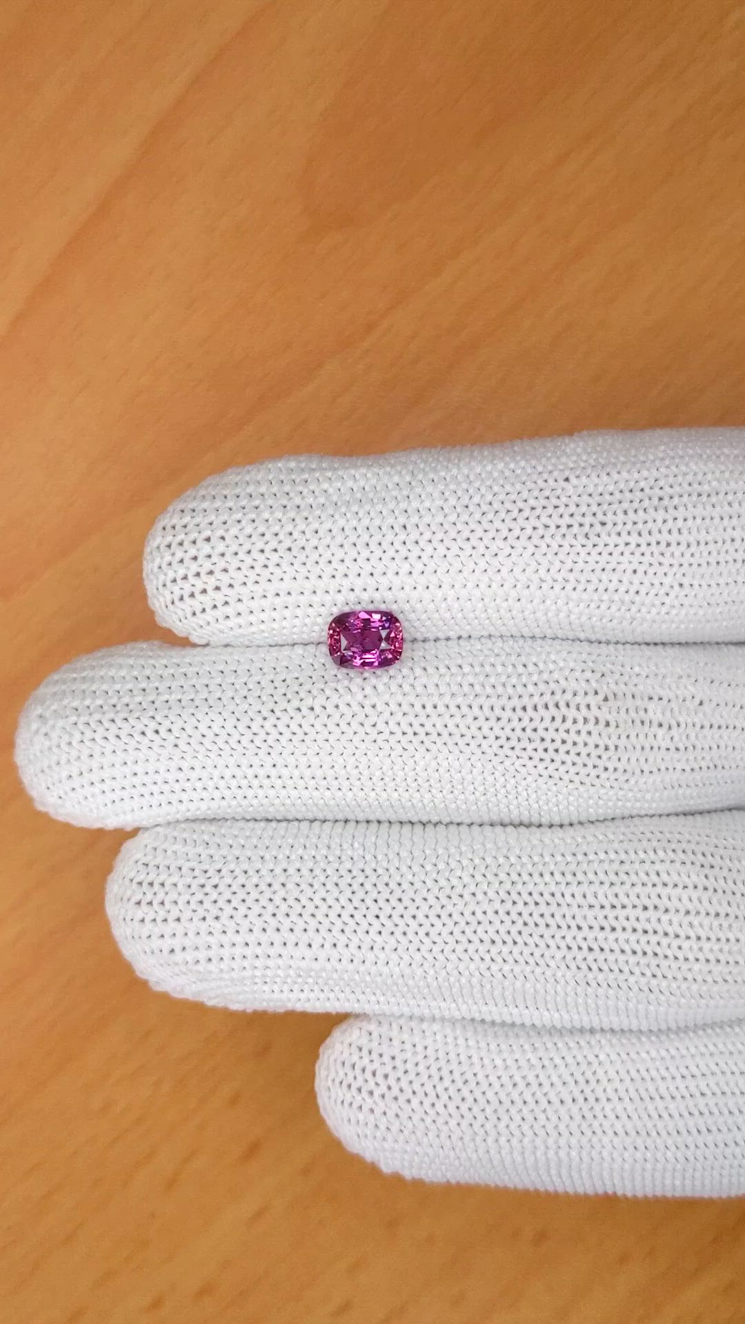 1.25 Ct. Purplish Pink Sapphire from Ceylon (Sri Lanka) Size Video