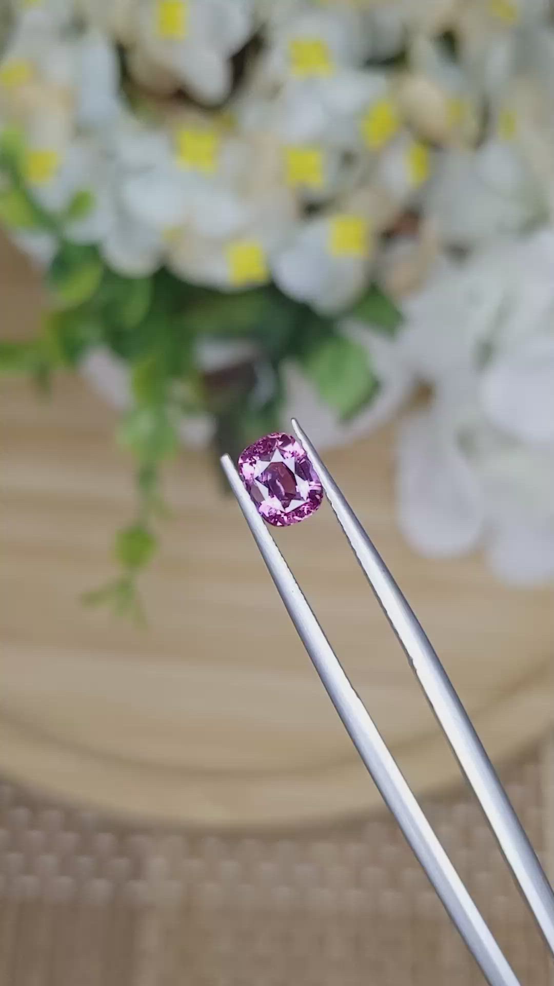 1.25 Ct. Purplish Pink Sapphire from Ceylon (Sri Lanka) Size Video
