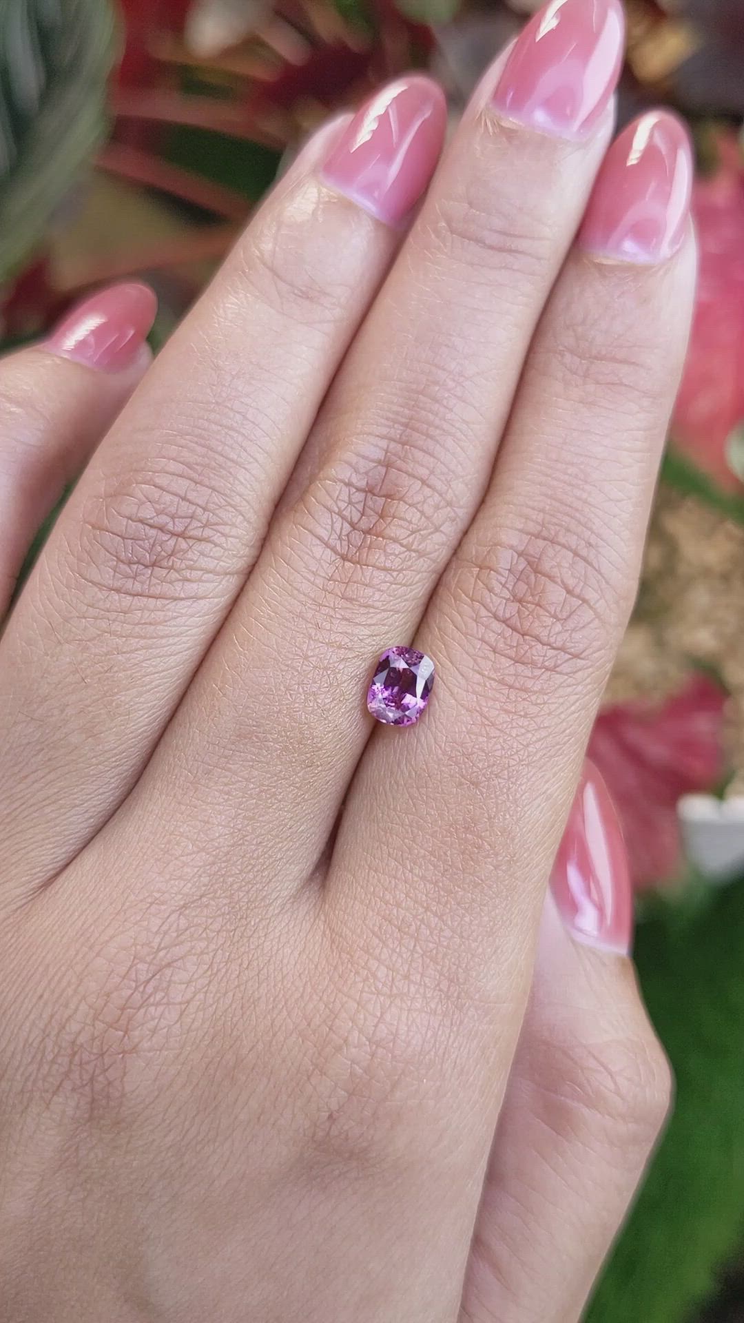 1.25 Ct. Purplish Pink Sapphire from Ceylon (Sri Lanka) Size Video