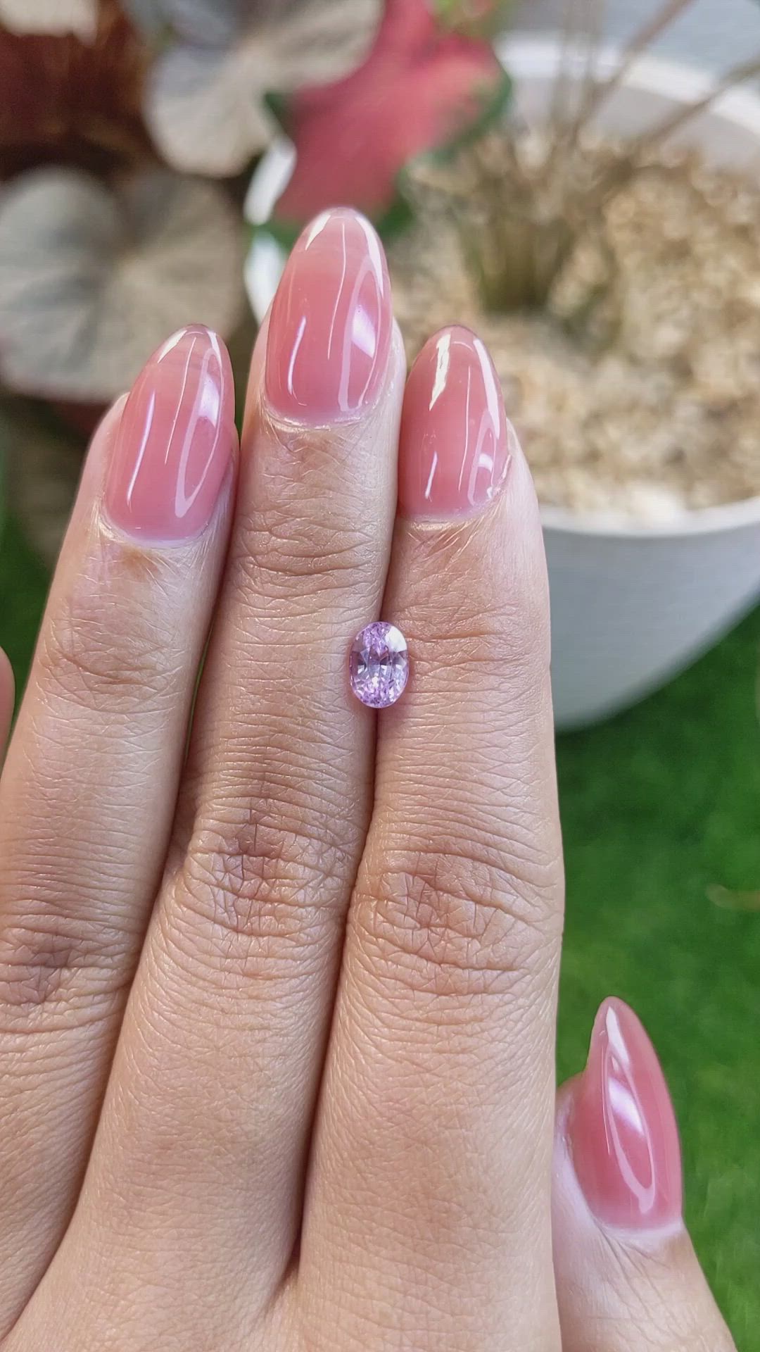 1.19 Ct. Pinkish Purple Sapphire from Ceylon (Sri Lanka) Size Video