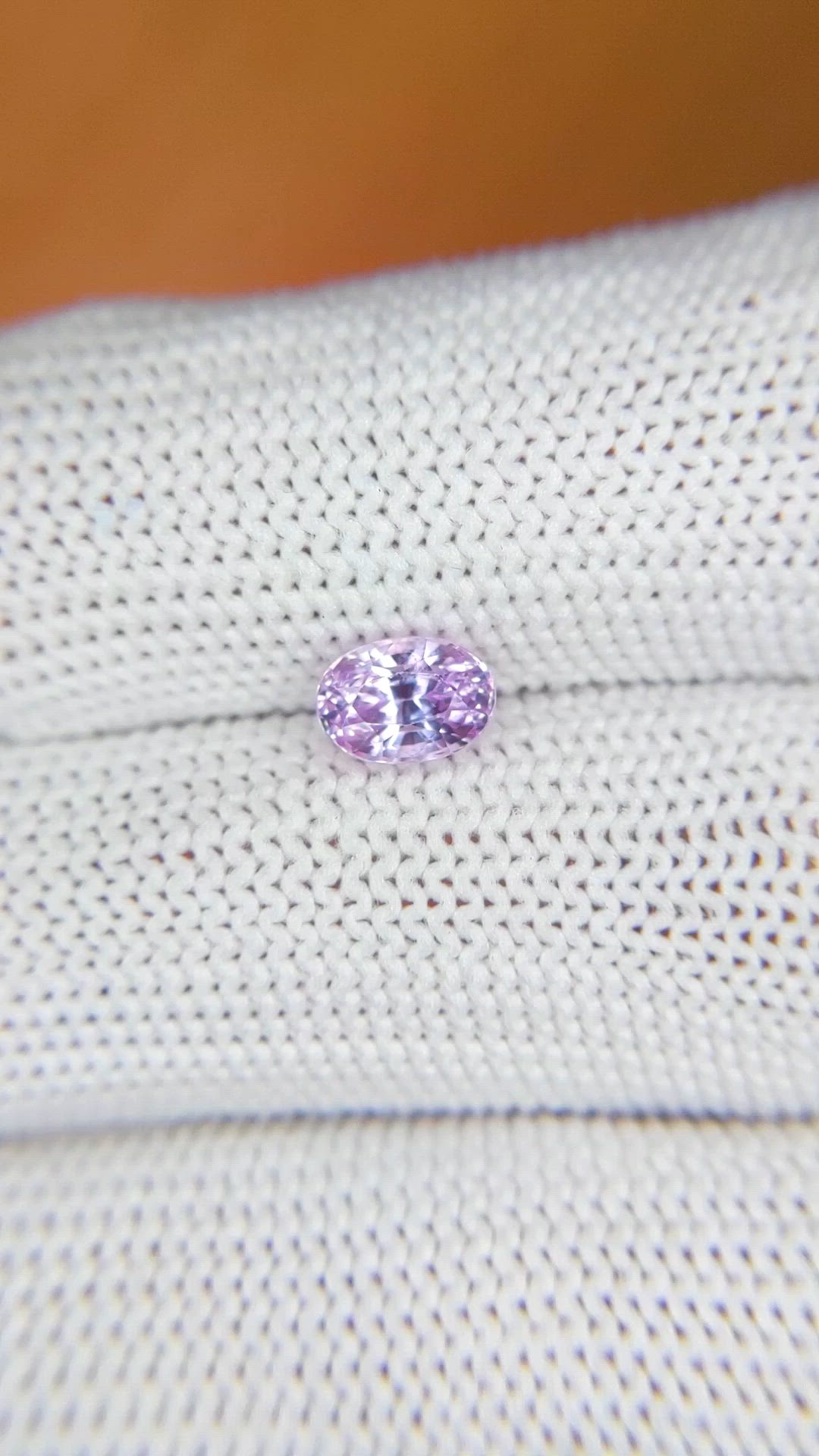 1.19 Ct. Pinkish Purple Sapphire from Ceylon (Sri Lanka) Size Video