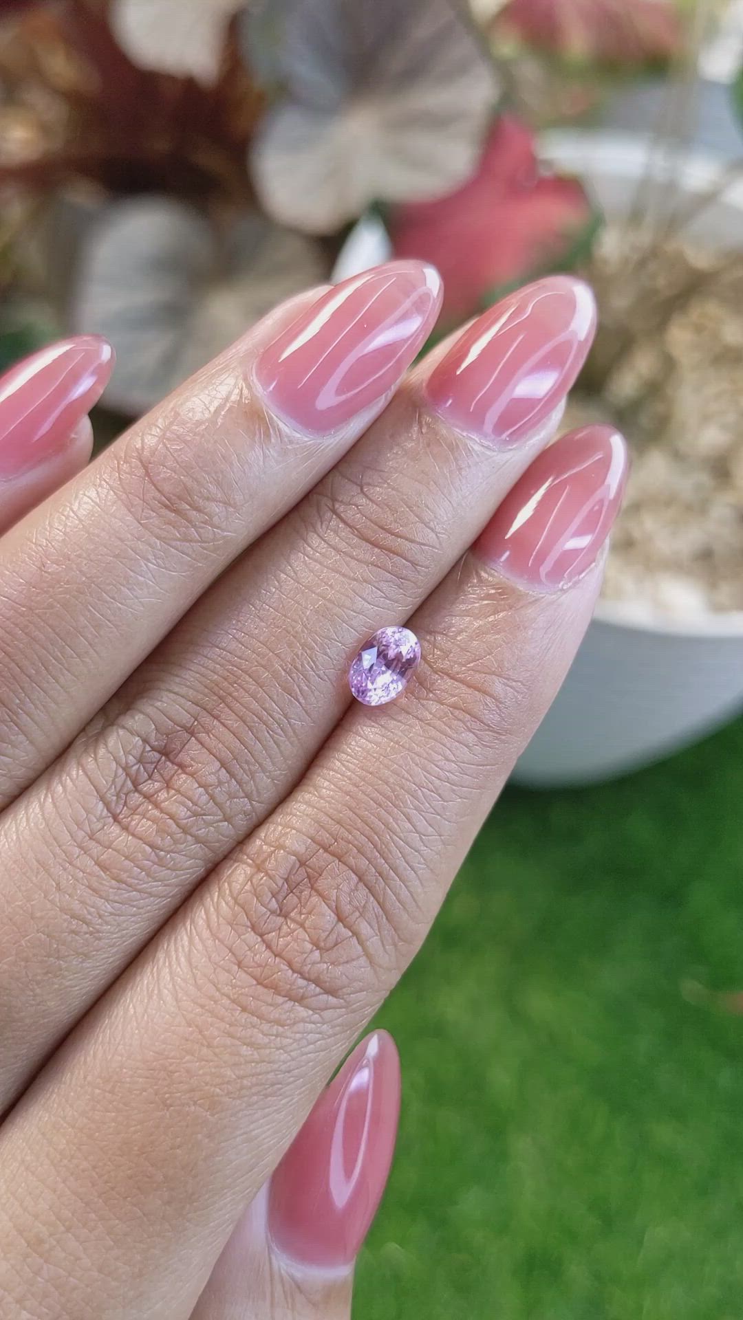 1.19 Ct. Pinkish Purple Sapphire from Ceylon (Sri Lanka) Size Video