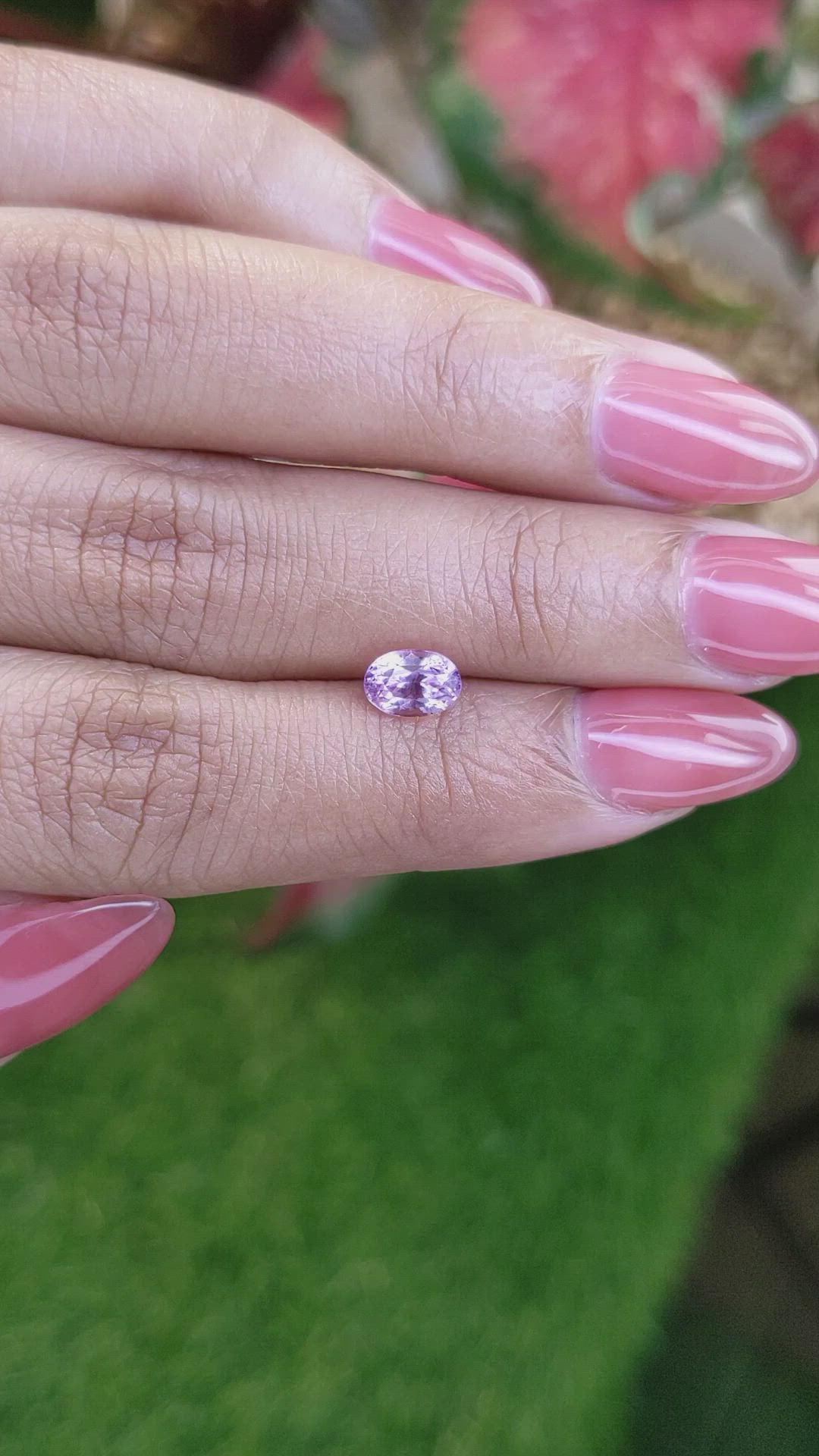 1.19 Ct. Pinkish Purple Sapphire from Ceylon (Sri Lanka) Size Video