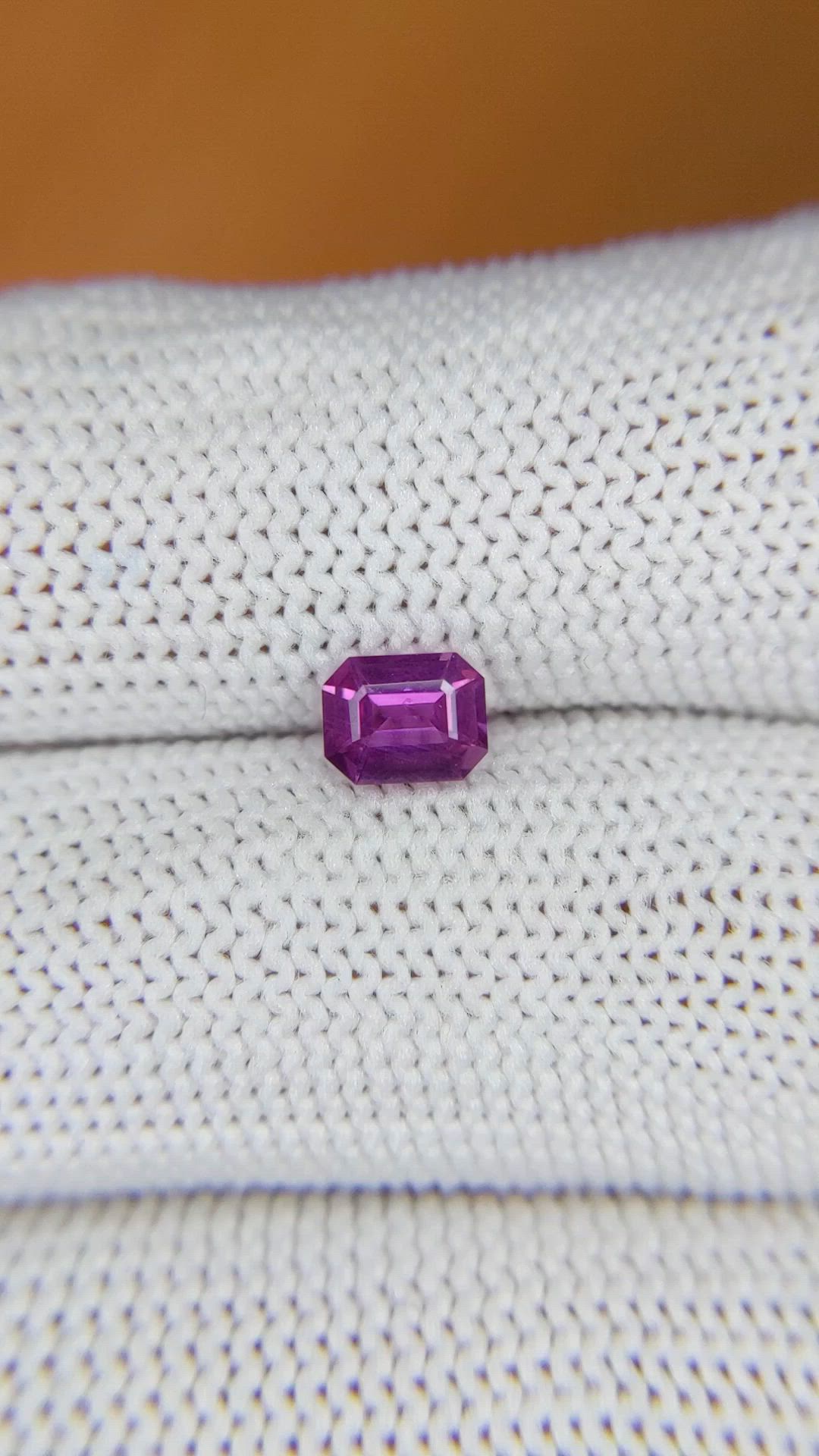 0.70 Ct. Pinkish Purple Sapphire from Ceylon (Sri Lanka) Size Video